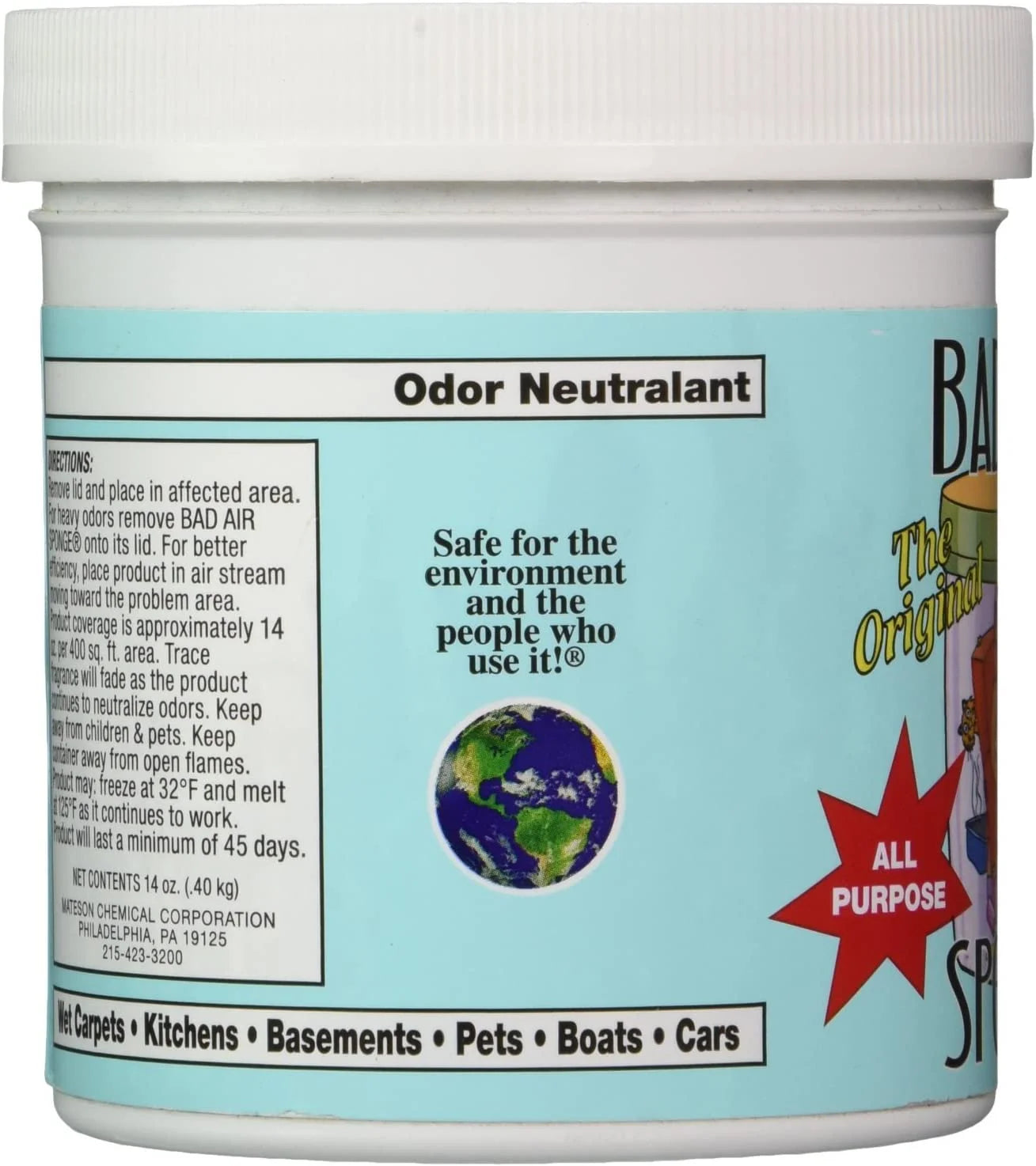 Bad Air Sponge Odor Absorbing Neutralant, Original Scent, 14 oz, 3 Pack - View 3