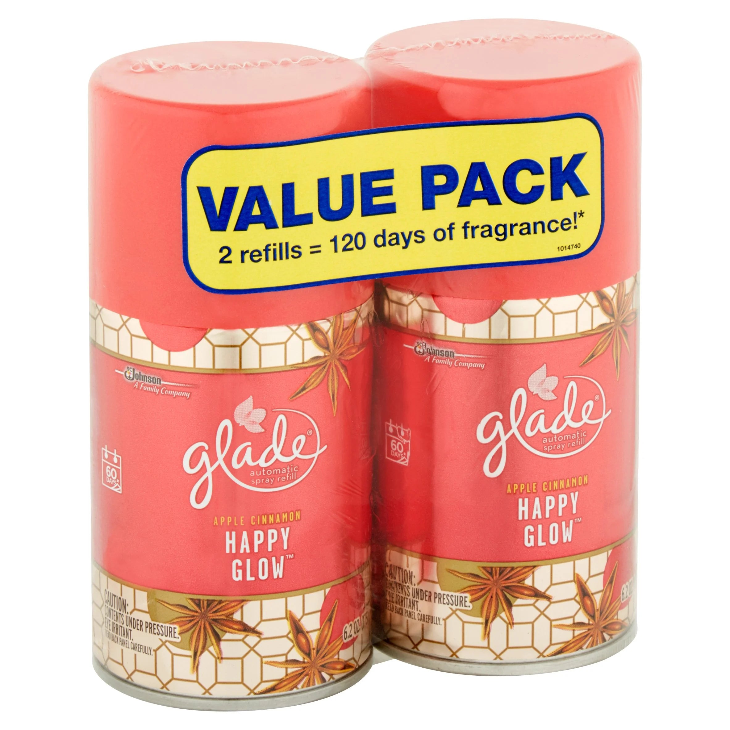 SC Johnson Glade Happy Glow Apple Cinnamon Automatic Spray Refill Value Pack, - View 2