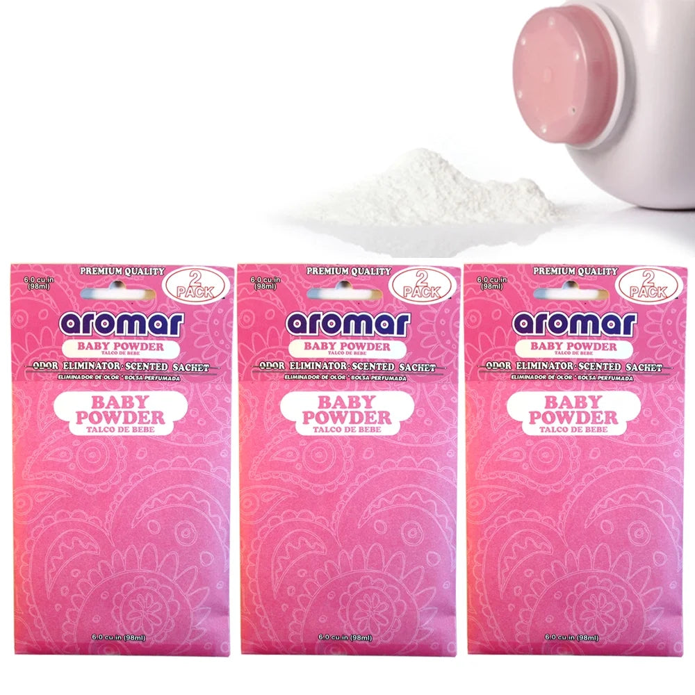 6 Pc Baby Powder Scented Sachet Drawer Bags Large Fresh Scent Air Freshener - View 3