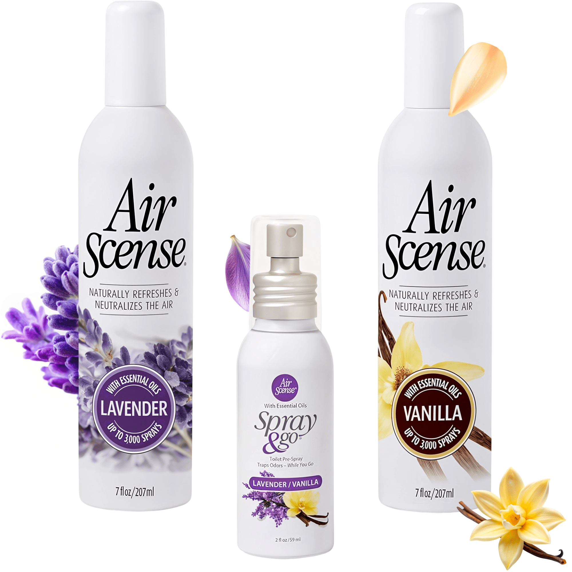 Air Scense Essential Oil Air Freshener, 7 oz + Spray & Go, 2 oz (Lavender