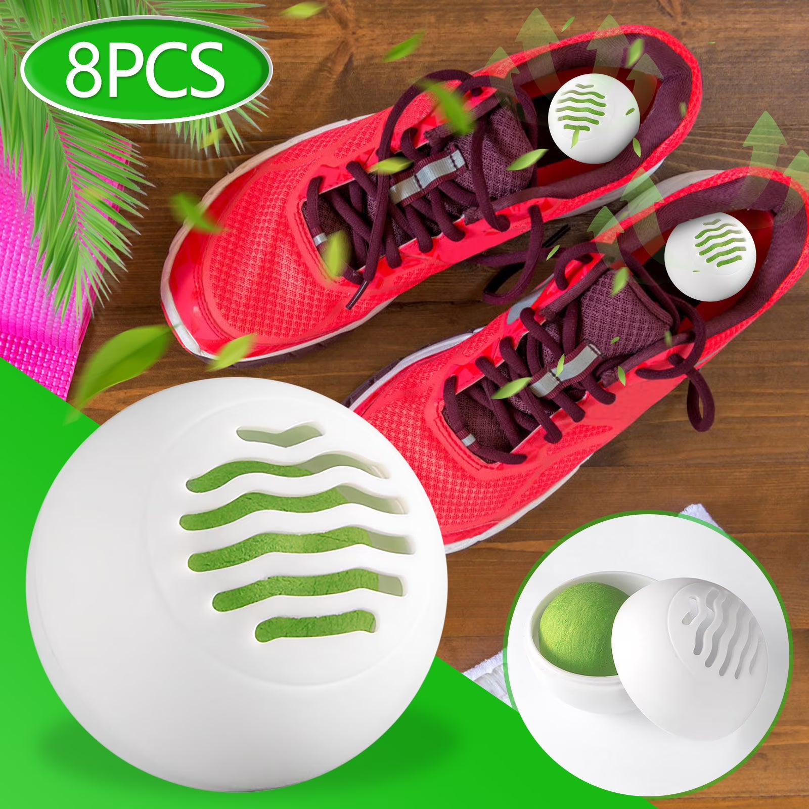 MORESEC under $5 Deodorizer Balls, Portable Shoe Deodorizer Balls, 8PCS Mini