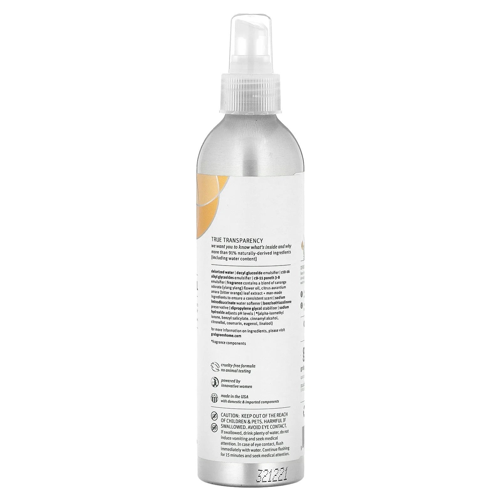 Grab Green Garbage Bin Odor Removal Spray, Refreshing Wildflowers, 5 oz (147 ml) - View 2