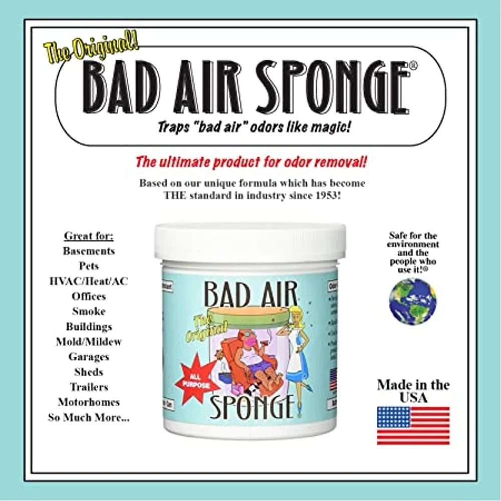 Original Bad Air Sponge Odor Absorber and Neutralizer, 14 oz, Pack of 5 - View 3