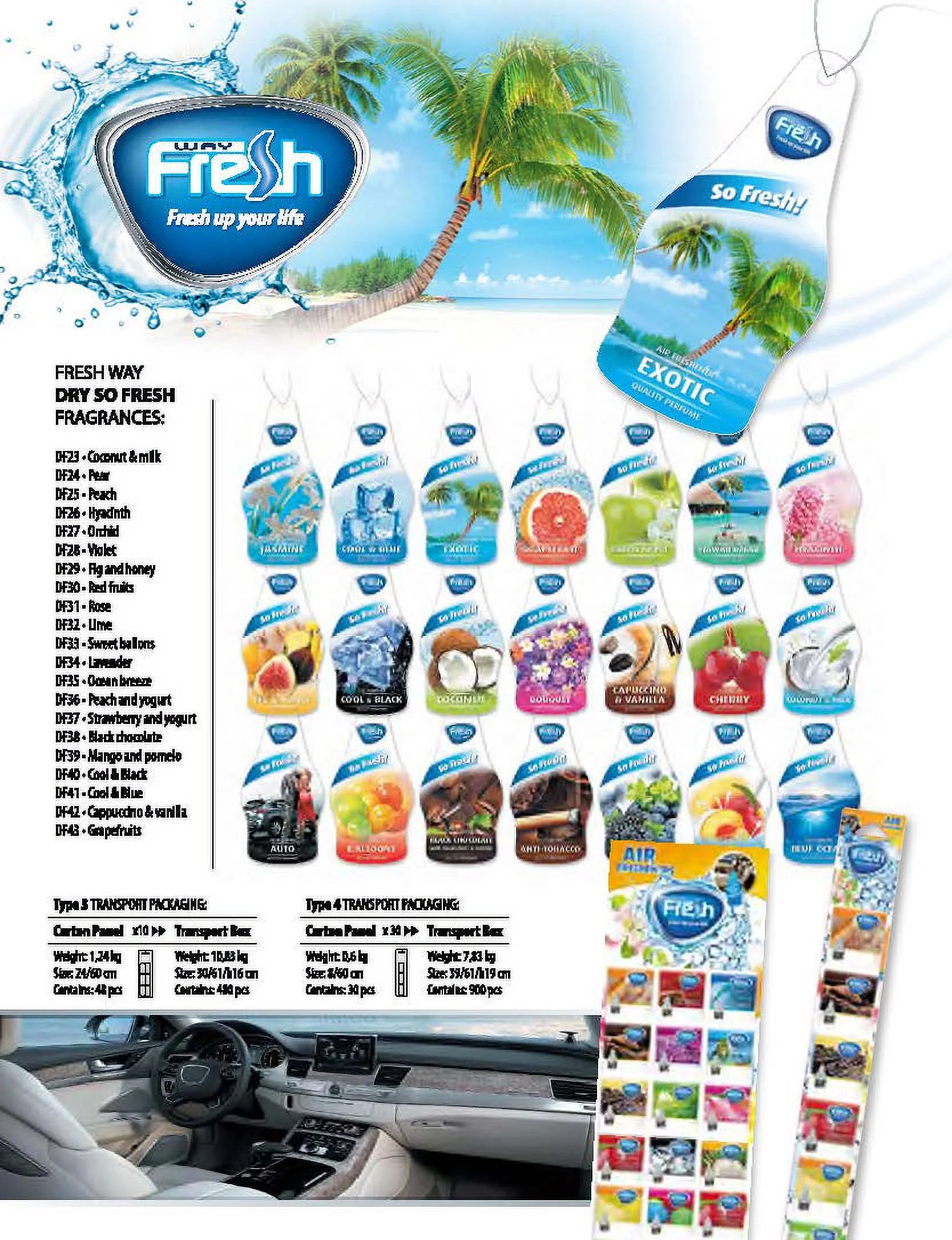 Fresh Way DF03 - Dry So Fresh Car Air Freshener (Lemon) 3 Pack - View 3