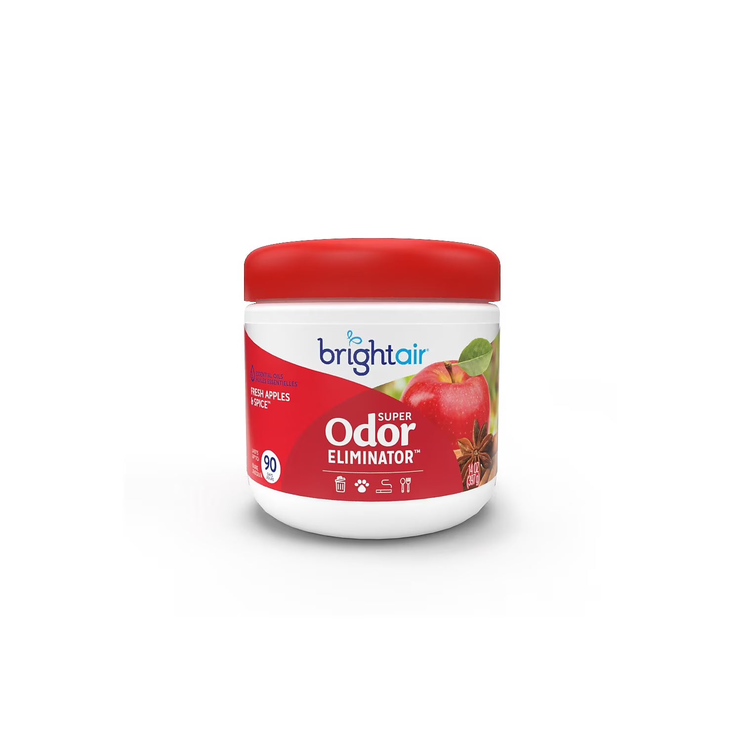 Bright Air Odor Eliminator Air Freshener & Deodorizer Gel Fresh Apples & Spice