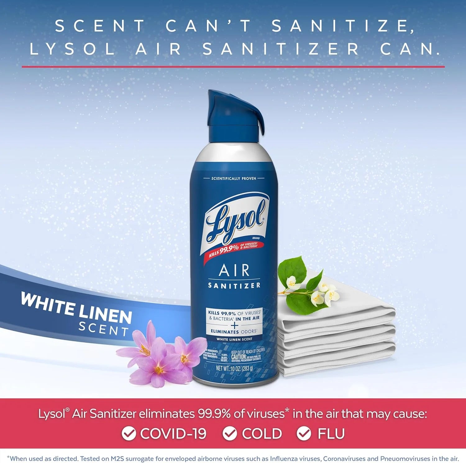 Lysol Air Sanitizer Spray, For Air Sanitization and Odor Elimination, White - View 3