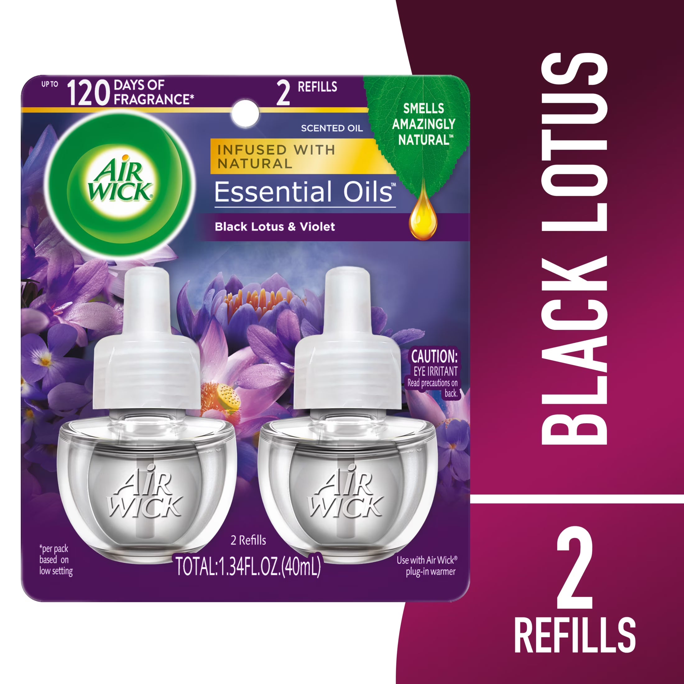 Air Wick Plug-In Scented Oil Air Freshener Warmer Refills, Black Lotus and