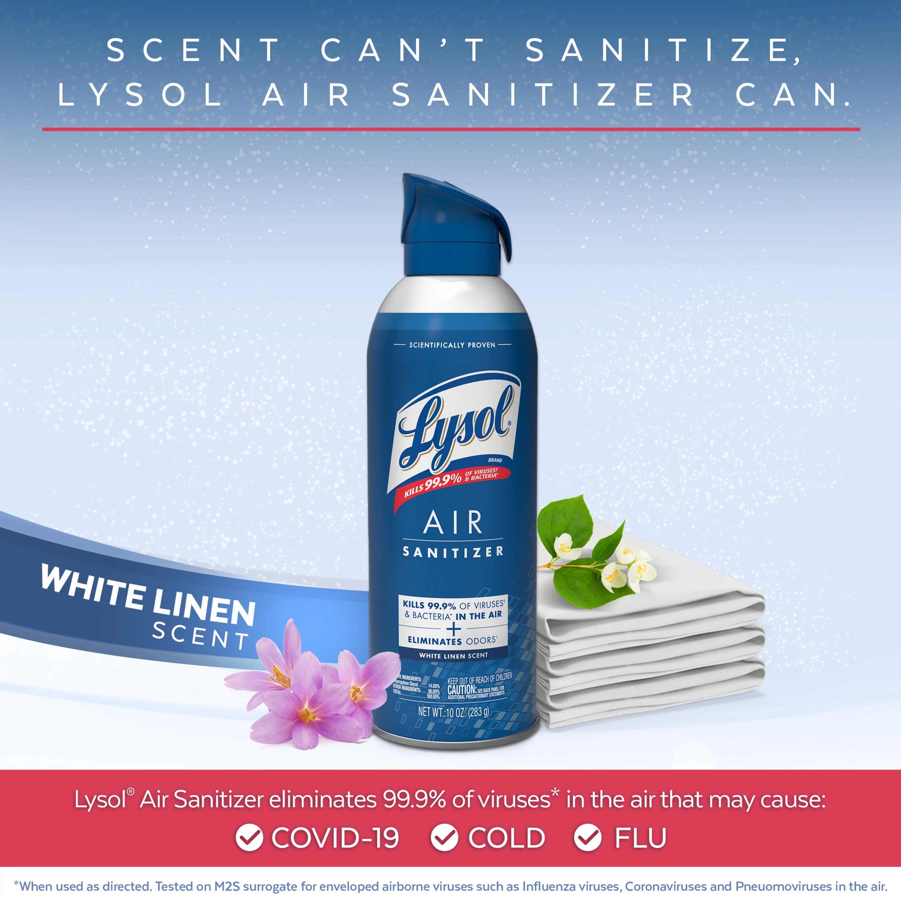 Lysol Air Sanitizer Spray - White Linen Scent, 10 oz (pack of 2) - View 2