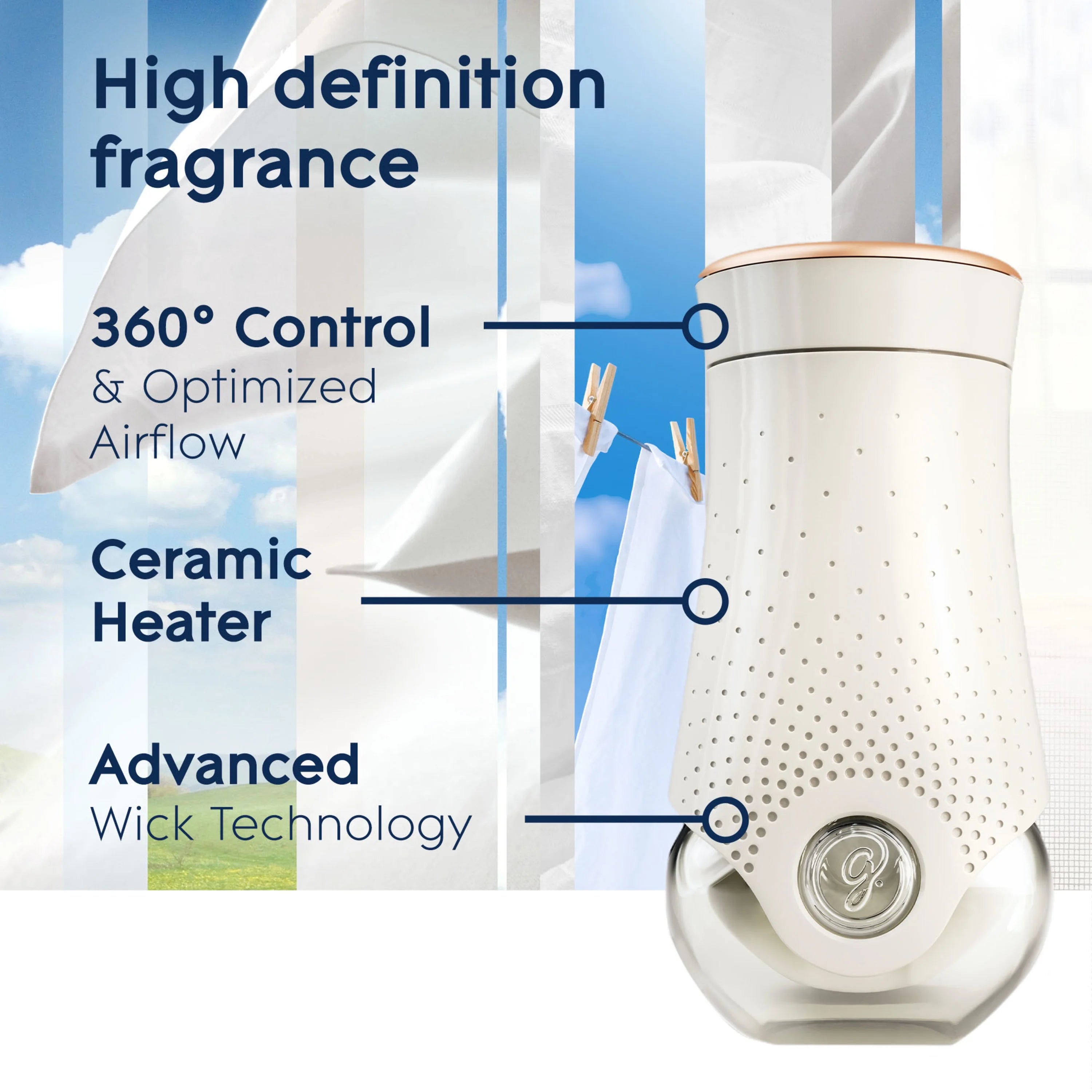 Glade PlugIns Scented Oil Warmer + 2 Refills, Air Freshener, Clean Linen™, 2 x - View 5