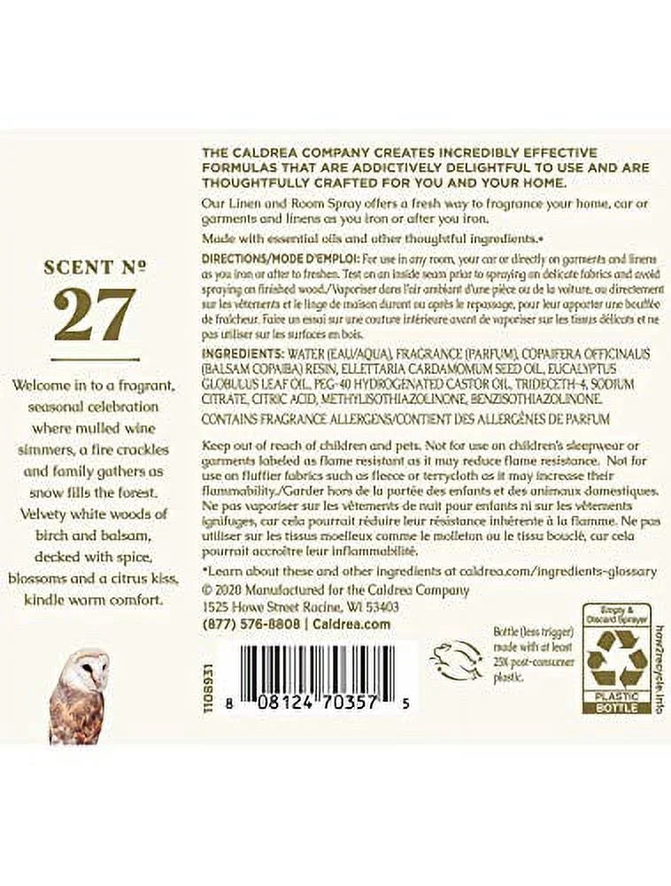 Caldrea Linen And Room Spray Air Freshener, Made With Essential Oils, - View 6