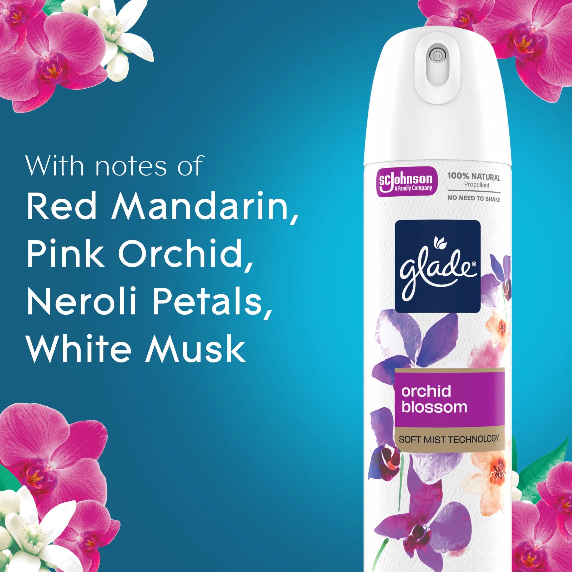 Glade® Odor Fighting Soft Mist Air Freshener Room Spray, Orchid Blossom, - View 3