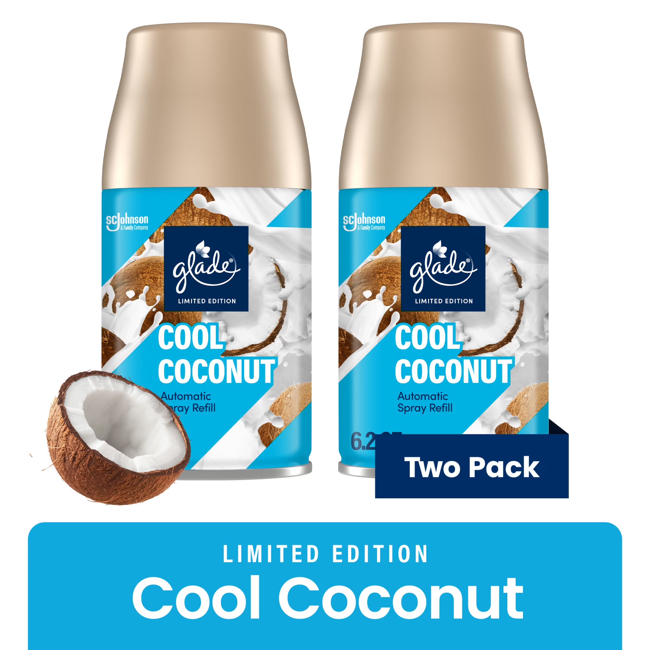Glade Automatic Spray Air Freshener, Cool Coconut Limited Edition, 12.4 oz