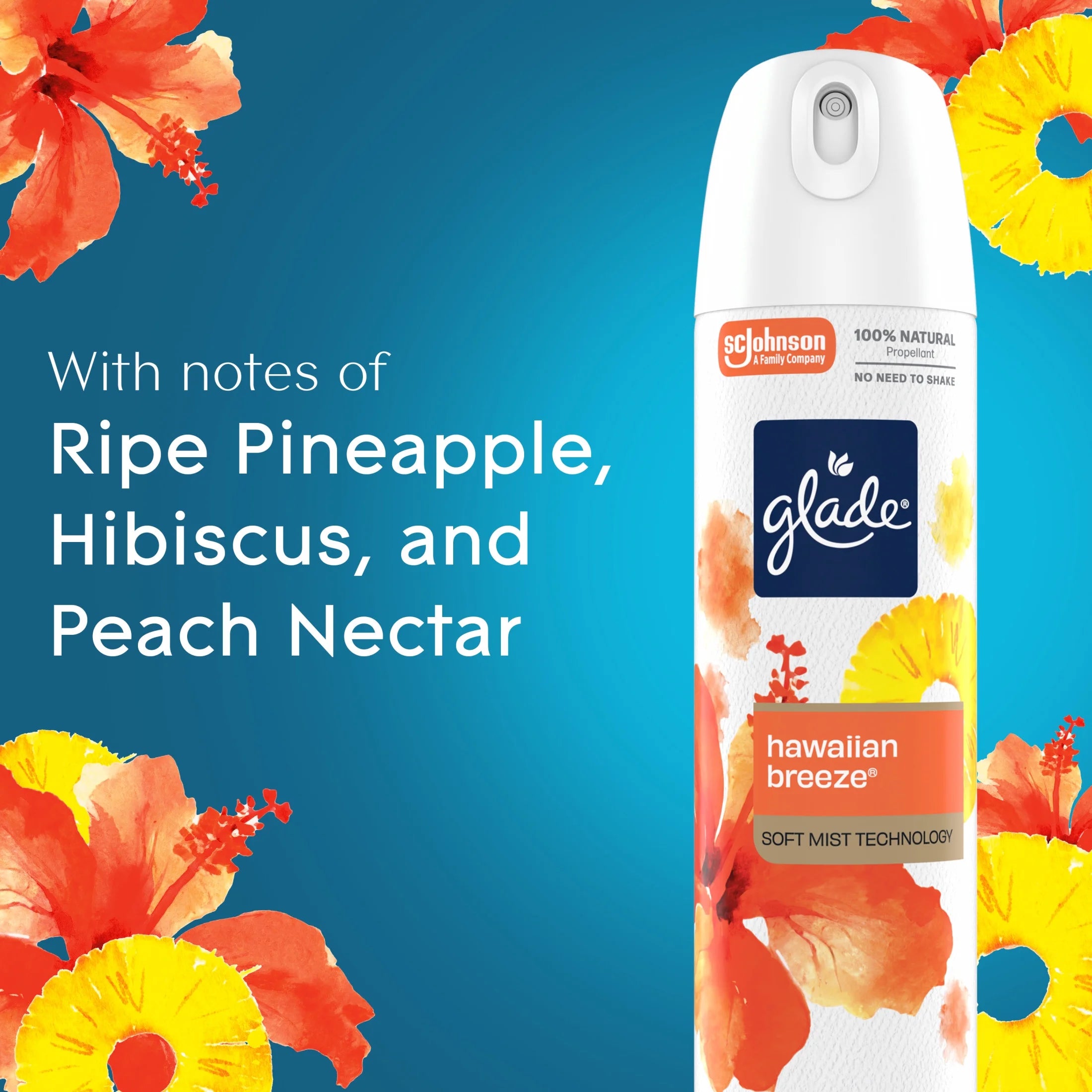 Glade® Odor Fighting Soft Mist Air Freshener Room Spray, Hawaiian Breeze®, - View 4