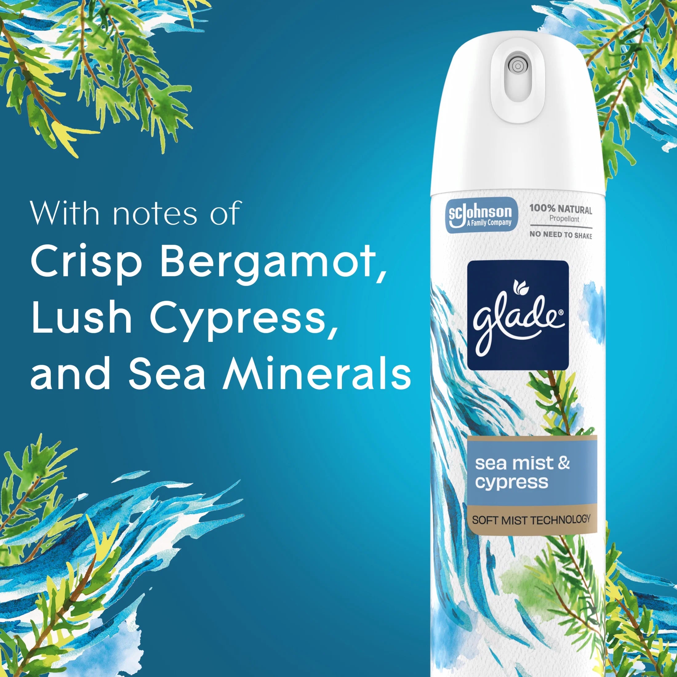 Glade® Soft Mist Air Freshener Room Spray, Sea Mist & Cypress, 7.3oz., 1 Count - View 3
