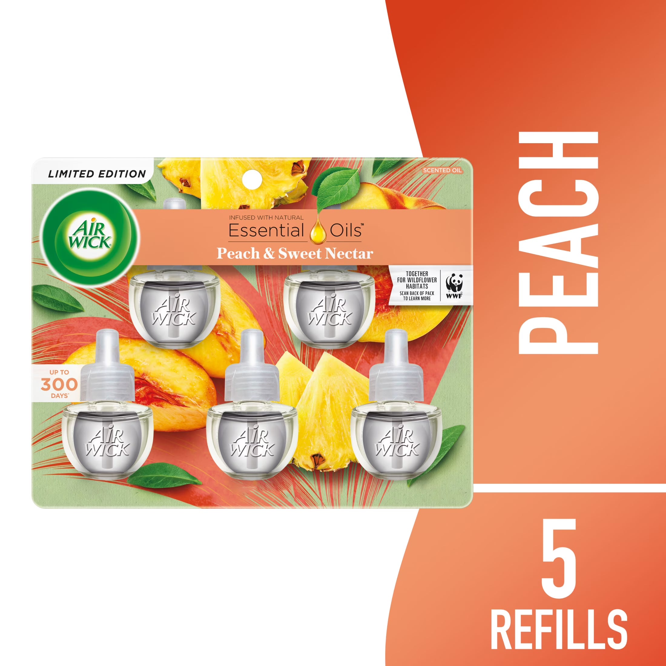 Air Wick Plug-In Scented Oil Air Freshener Warmer Refills, Peach and Sweet