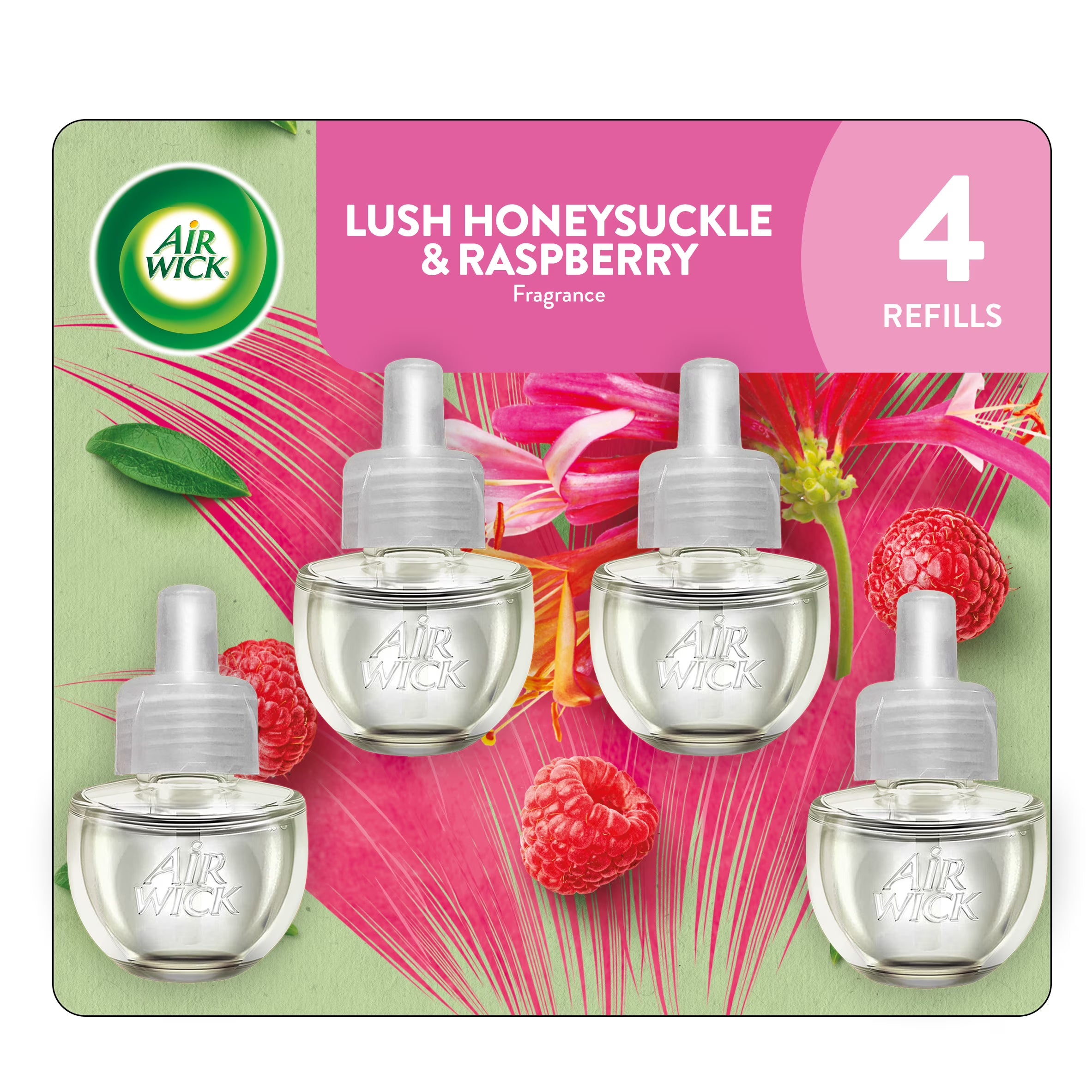 Air Wick Plug-in Scented Oil Refills, Honeysuckle and Raspberry, 4 Count - View 2