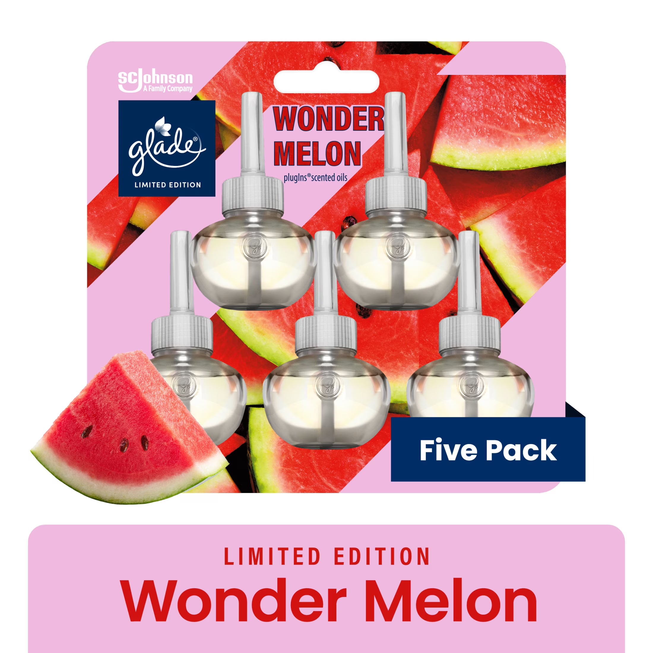 Glade PlugIns Scented Oil Refills, Air freshener, Wonder Melon, Infused with
