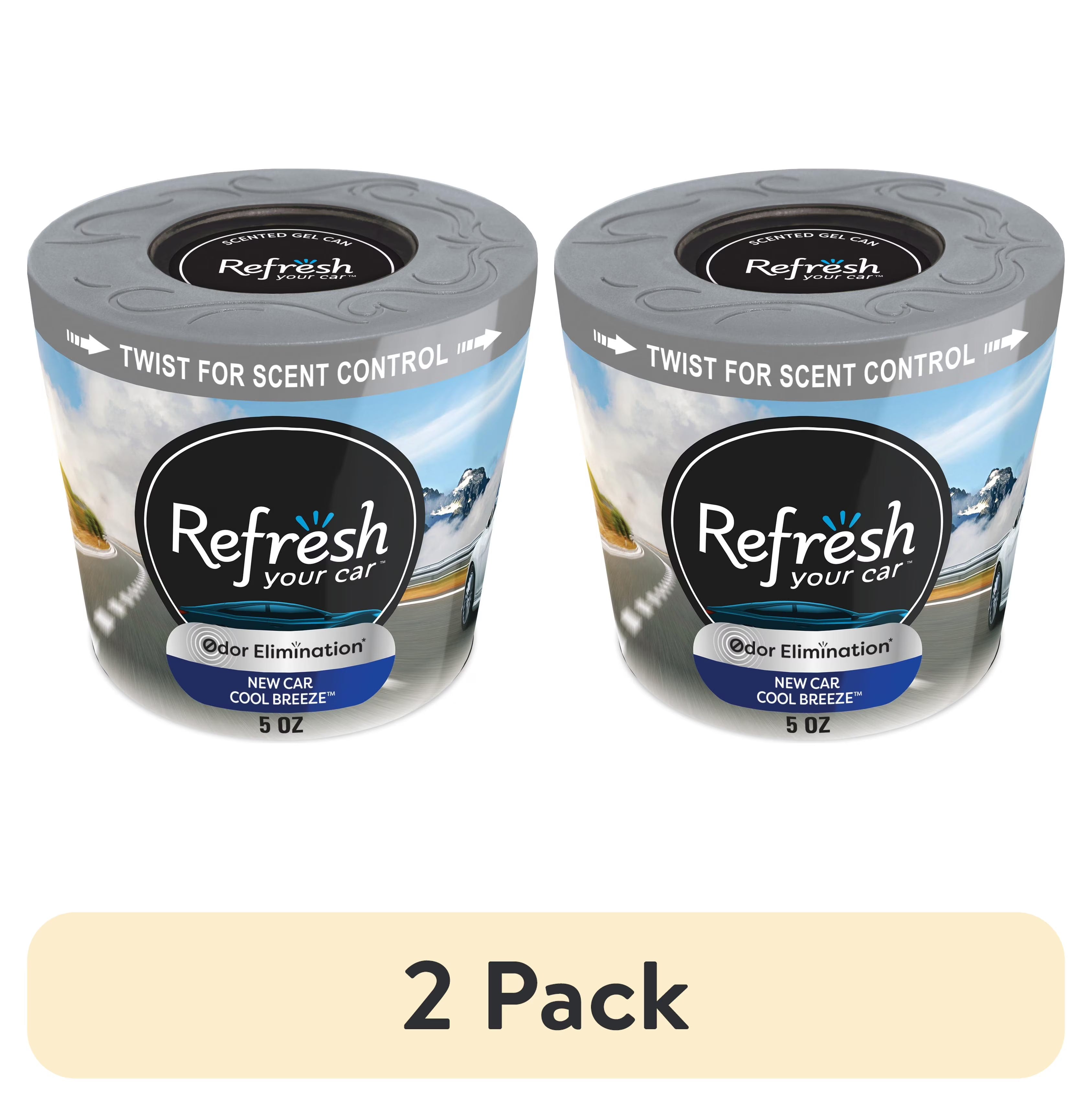 Refresh Your Car! Gel Can Air Freshener (New Car/Cool Breeze Scent, 5 oz) - View 2