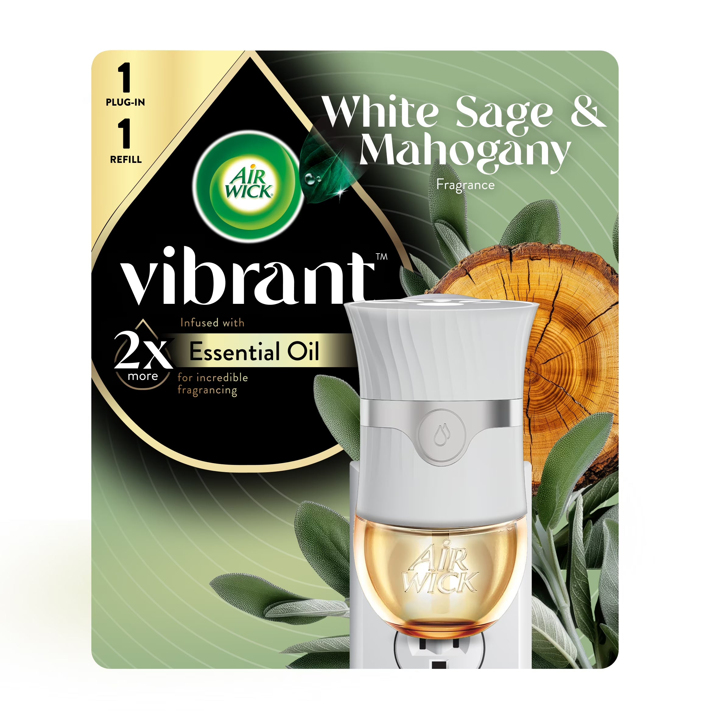 Air Wick Vibrant Plug-In Scented Oil Air Freshener Warmer Starter Kit, White