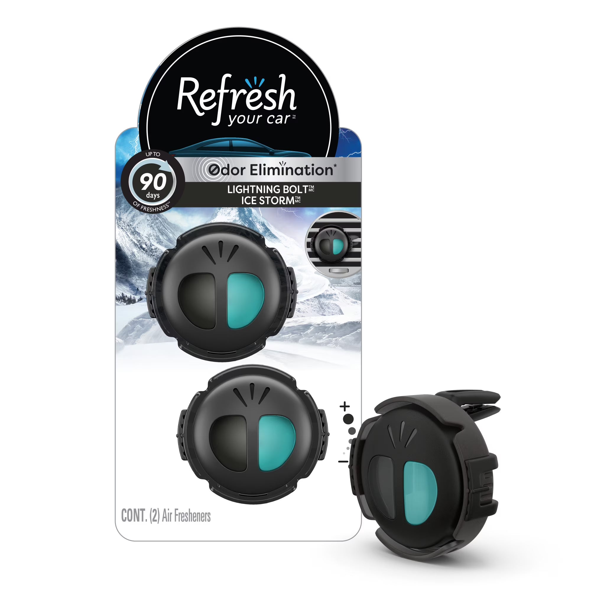 Refresh Your Car Mini Diffuser Car Air Fresheners, Lightning Bolt / Ice Storm