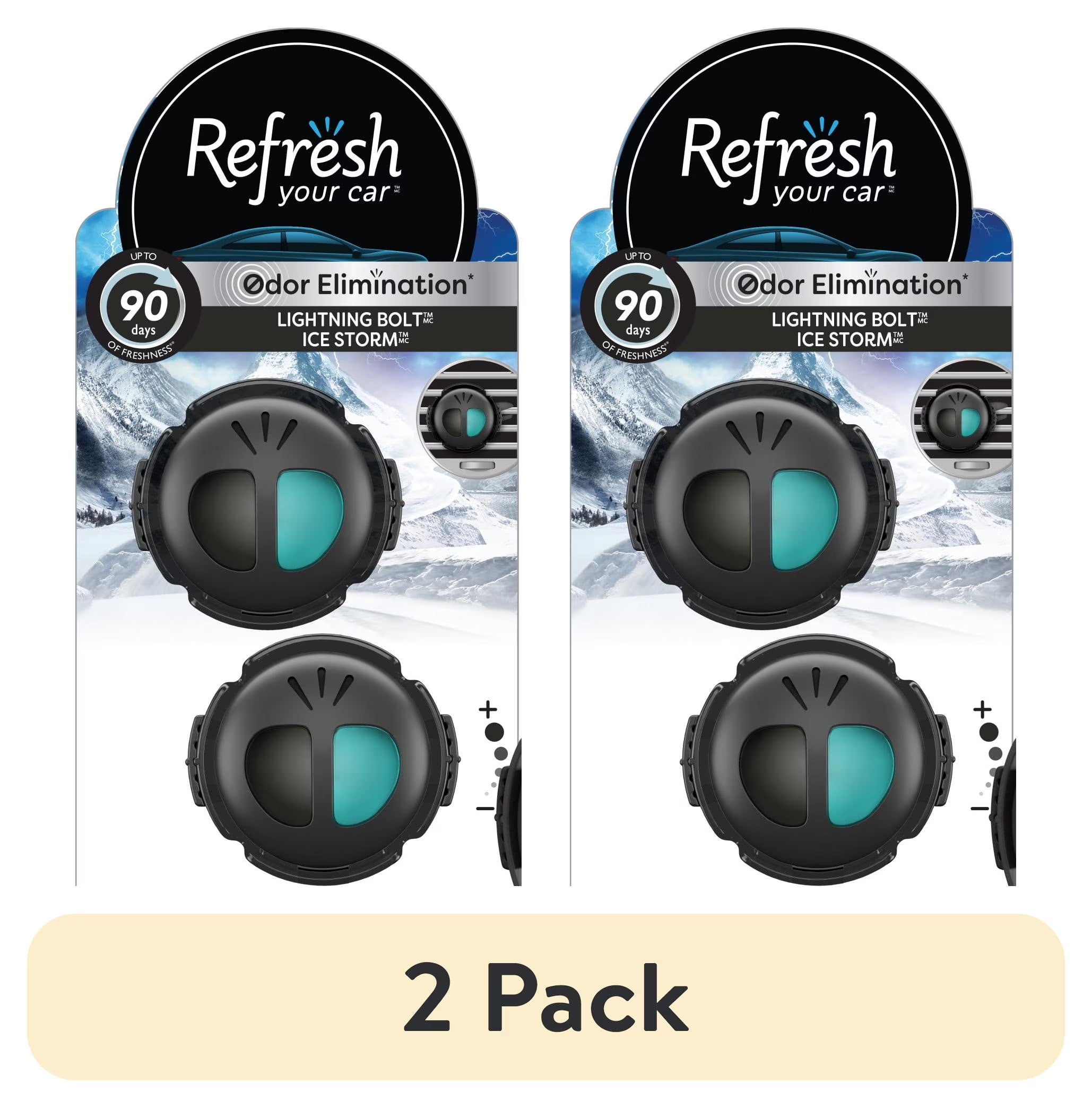 Refresh Your Car Mini Diffuser Car Air Fresheners, Lightning Bolt / Ice Storm - View 2