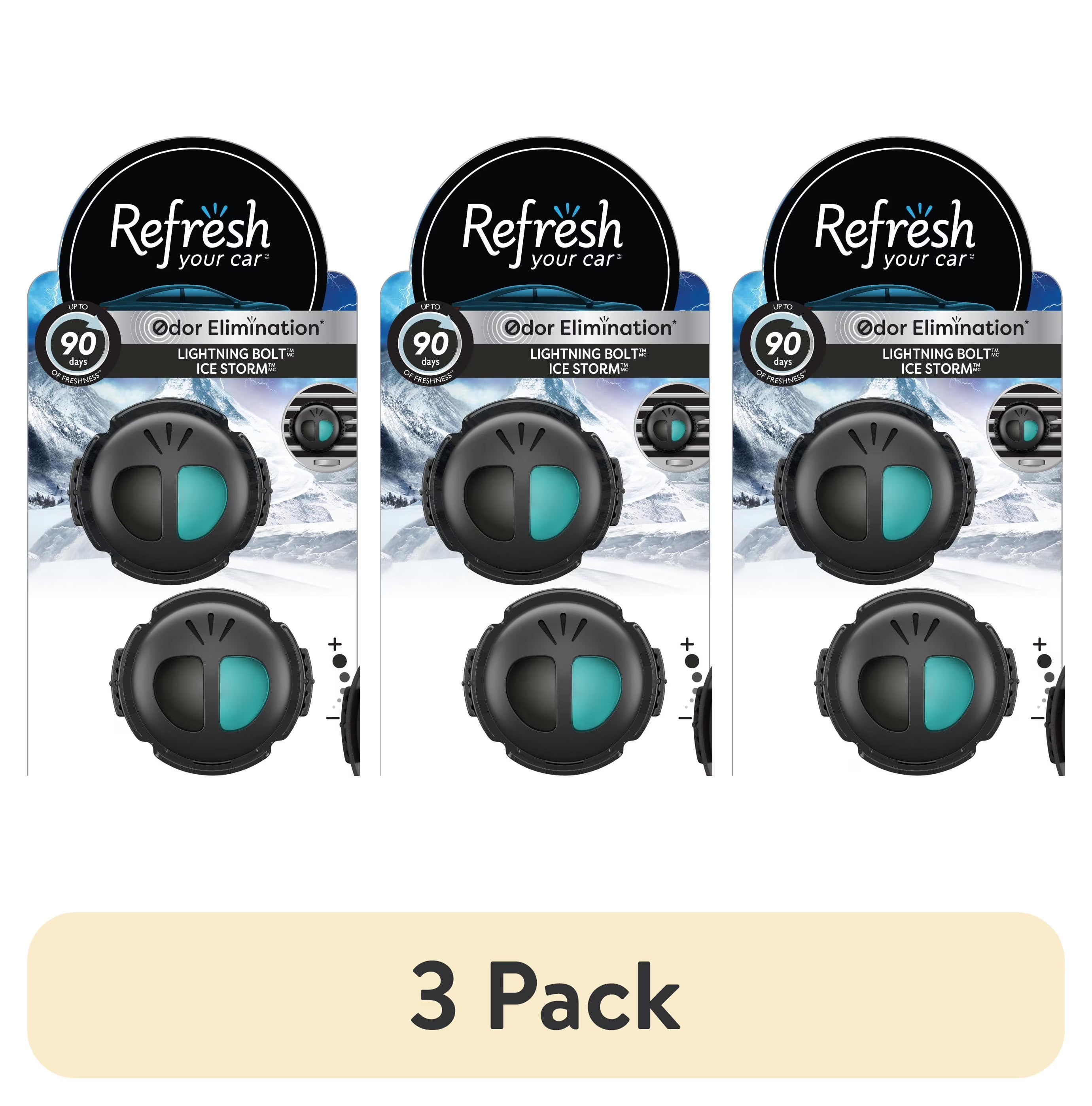 Refresh Your Car Mini Diffuser Car Air Fresheners, Lightning Bolt / Ice Storm - View 3