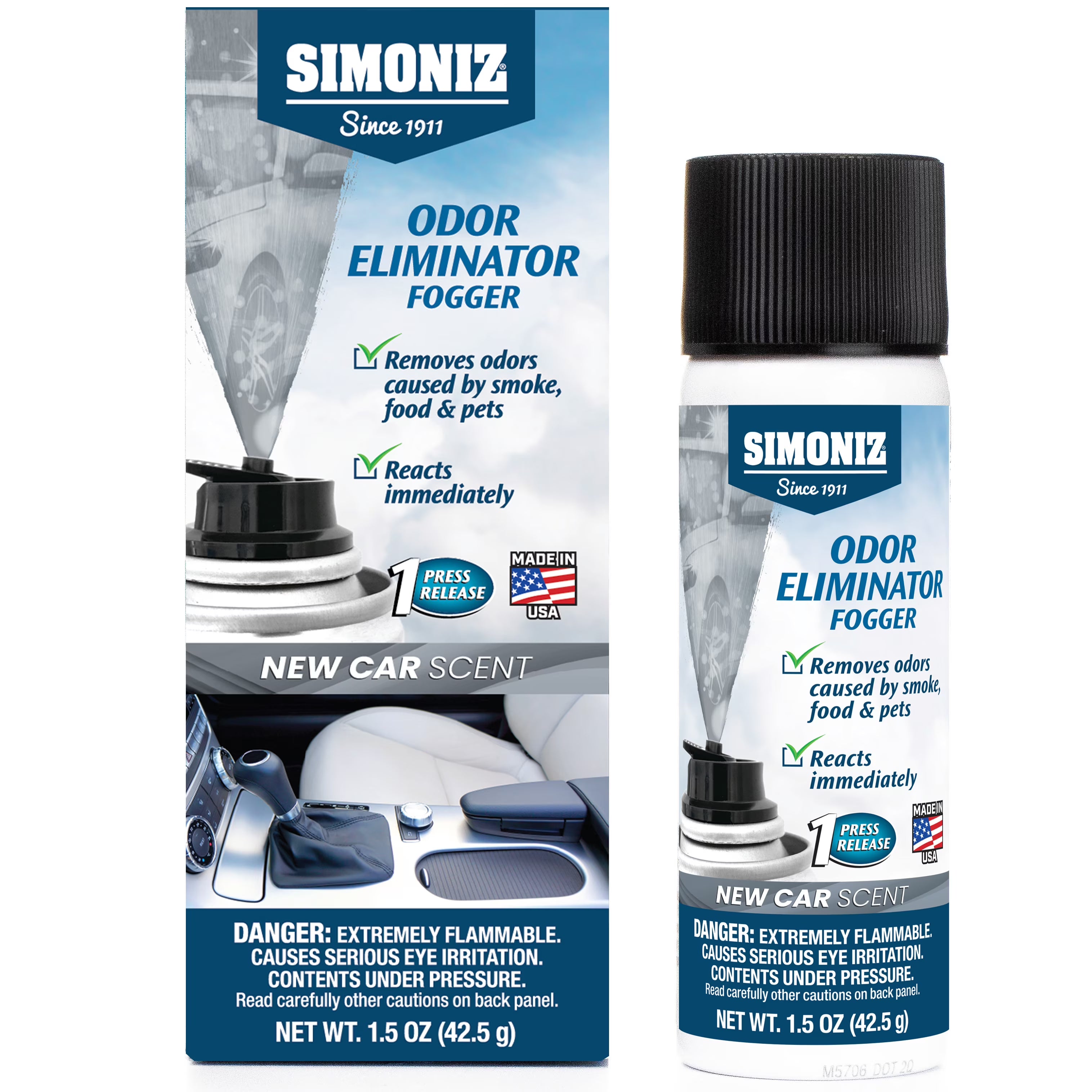 Simoniz Automotive Odor Eliminating Vehicle Fogger/Freshener New Car Scent, 1.5