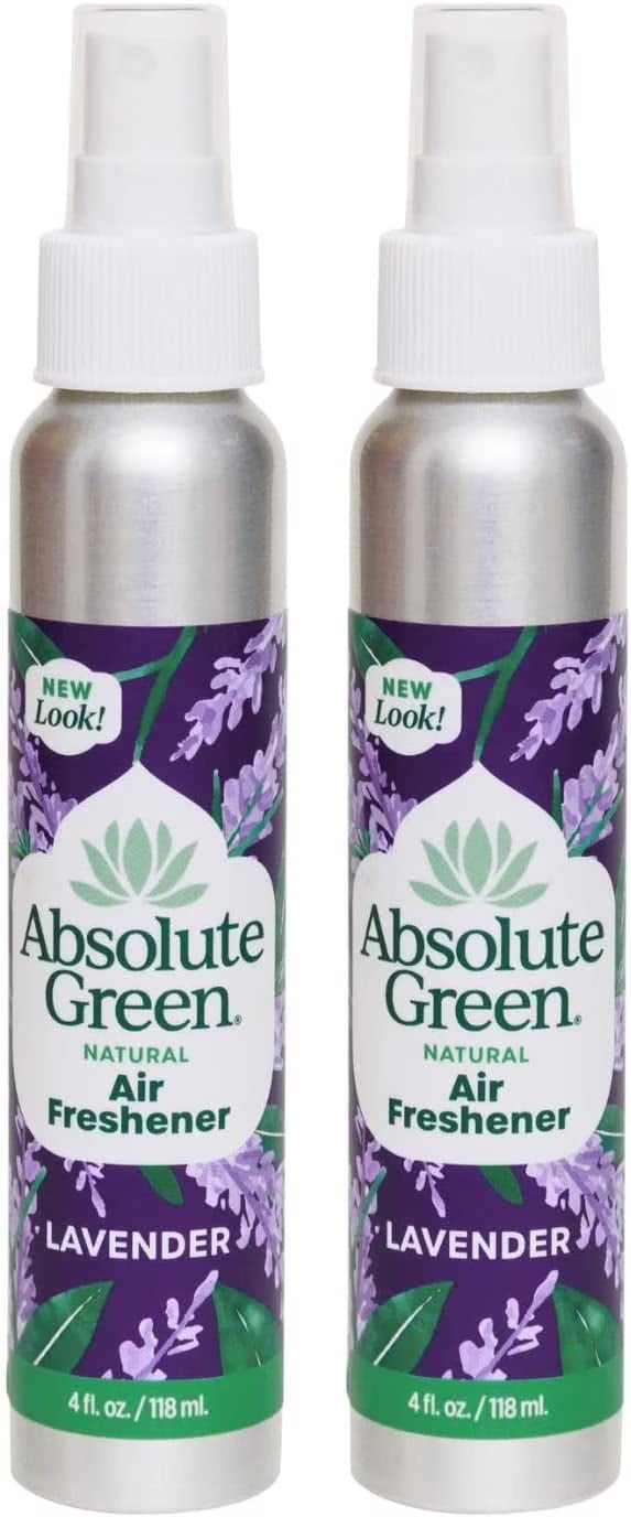Absolute Green Air Freshener Room Spray, Covers Odors, Lavender Scent, (2