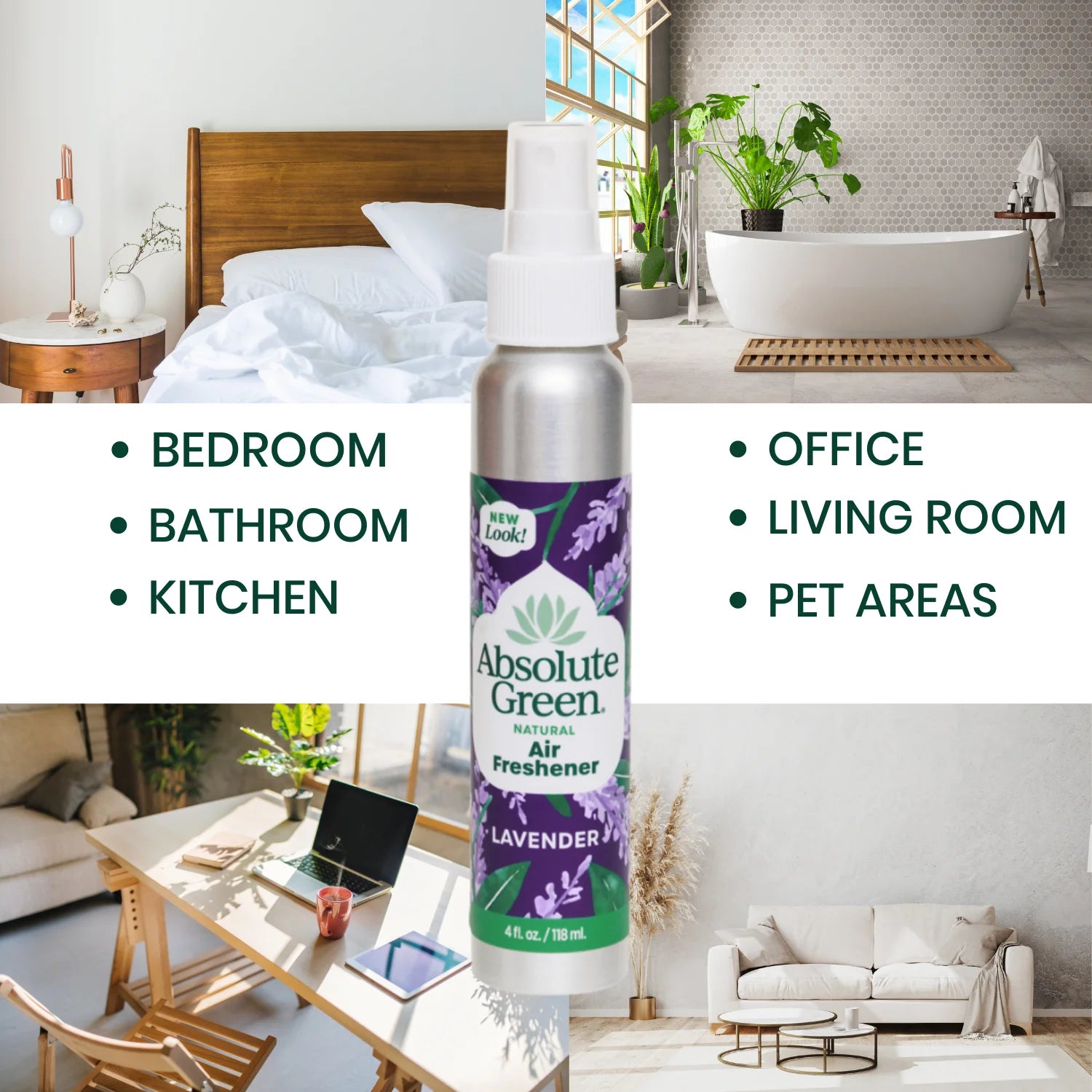 Absolute Green Air Freshener Room Spray, Covers Odors, Lavender Scent, (2 - View 4
