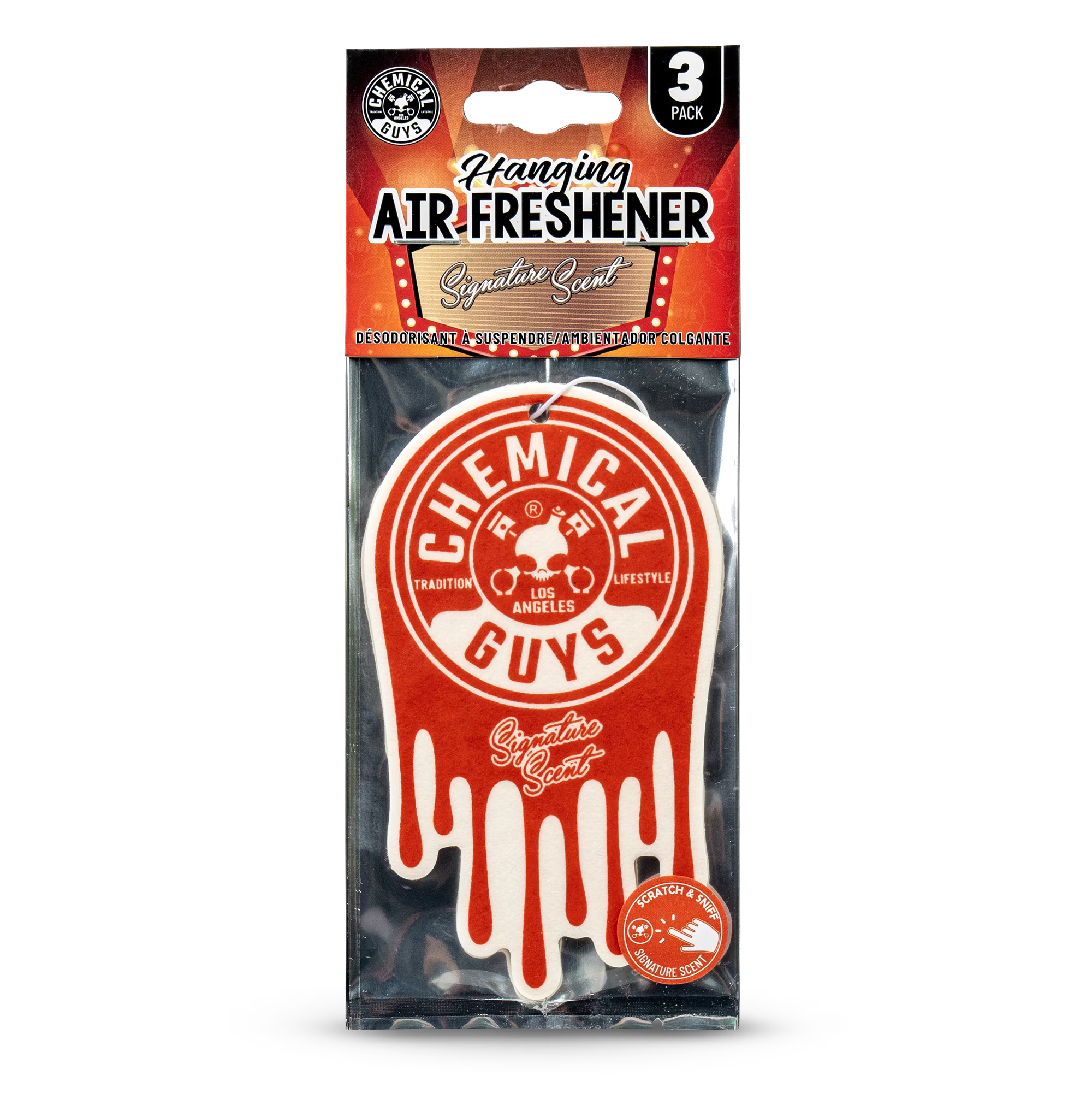 Chemical Guys Hanging Air Freshener 3-pack, Signature Scent