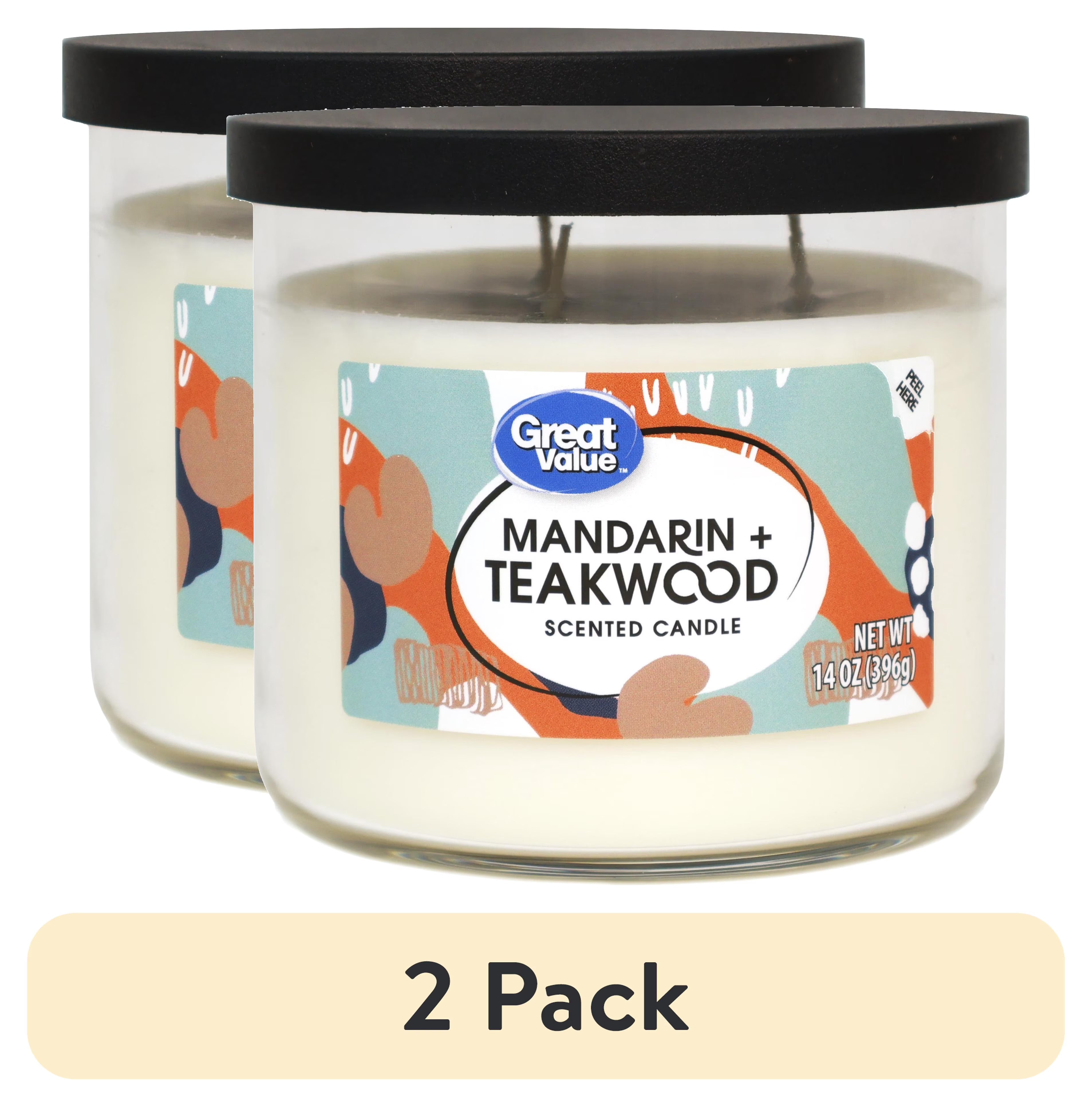 Great Value Mandarin & Teakwood Aromatherapy Candles Scented, 14 oz - View 2