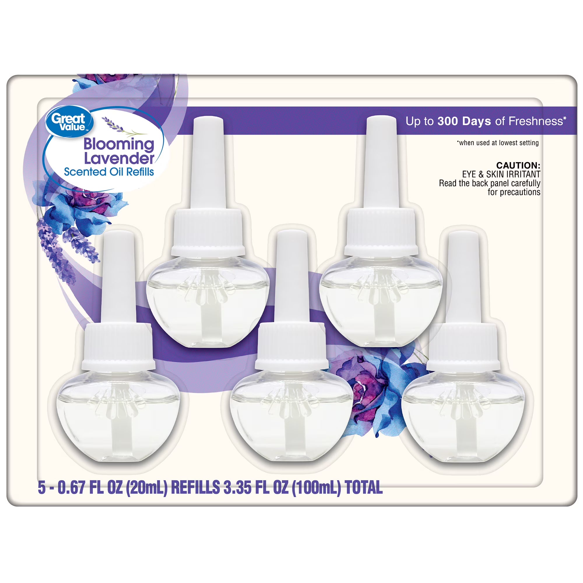 Great Value Blooming Lavender Plug-In Air Freshener Refills, 5 Count, Up to 300
