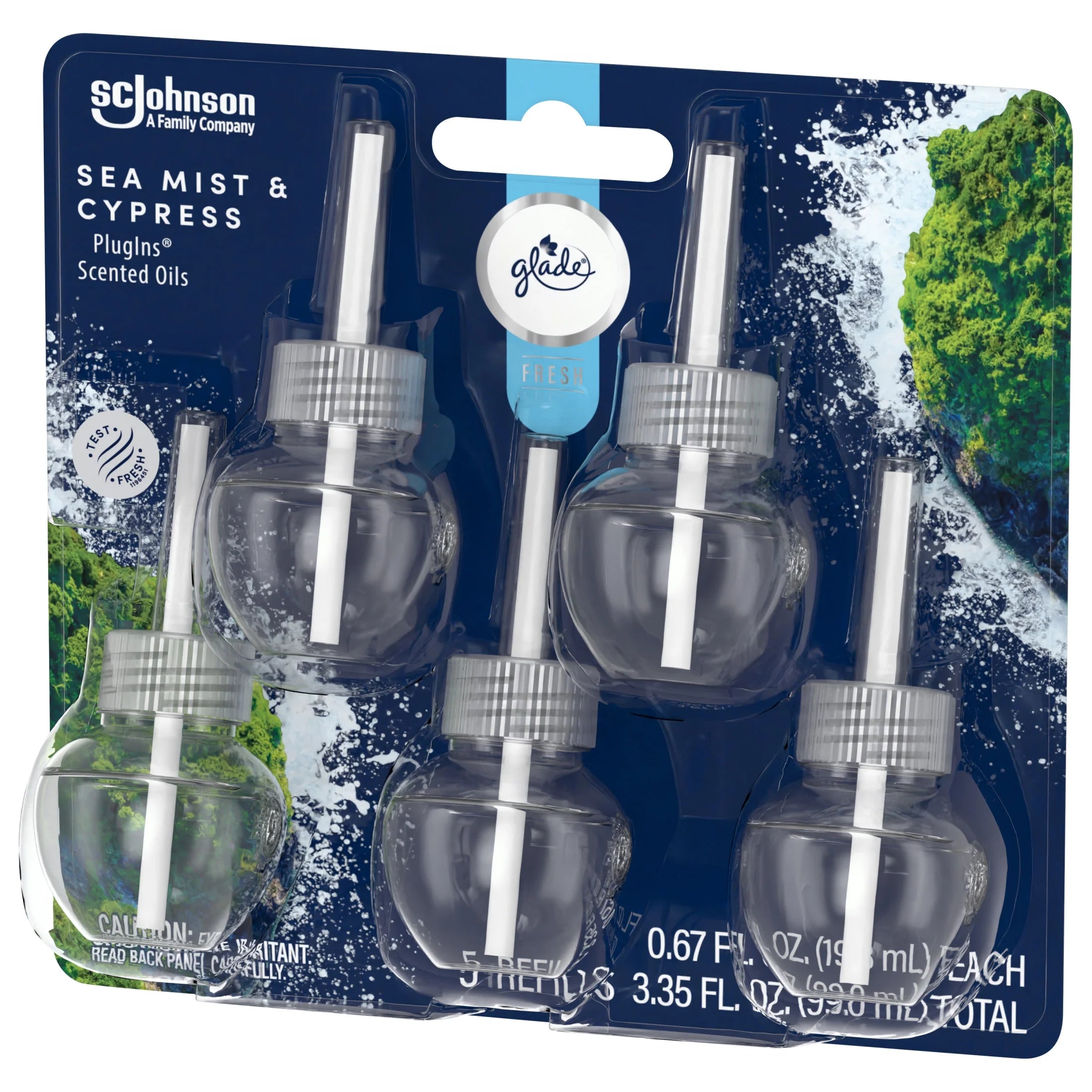 Glade PlugIns Scented Oils Air Freshener Refills, Sea Mist & Cypress, Fresh - View 2