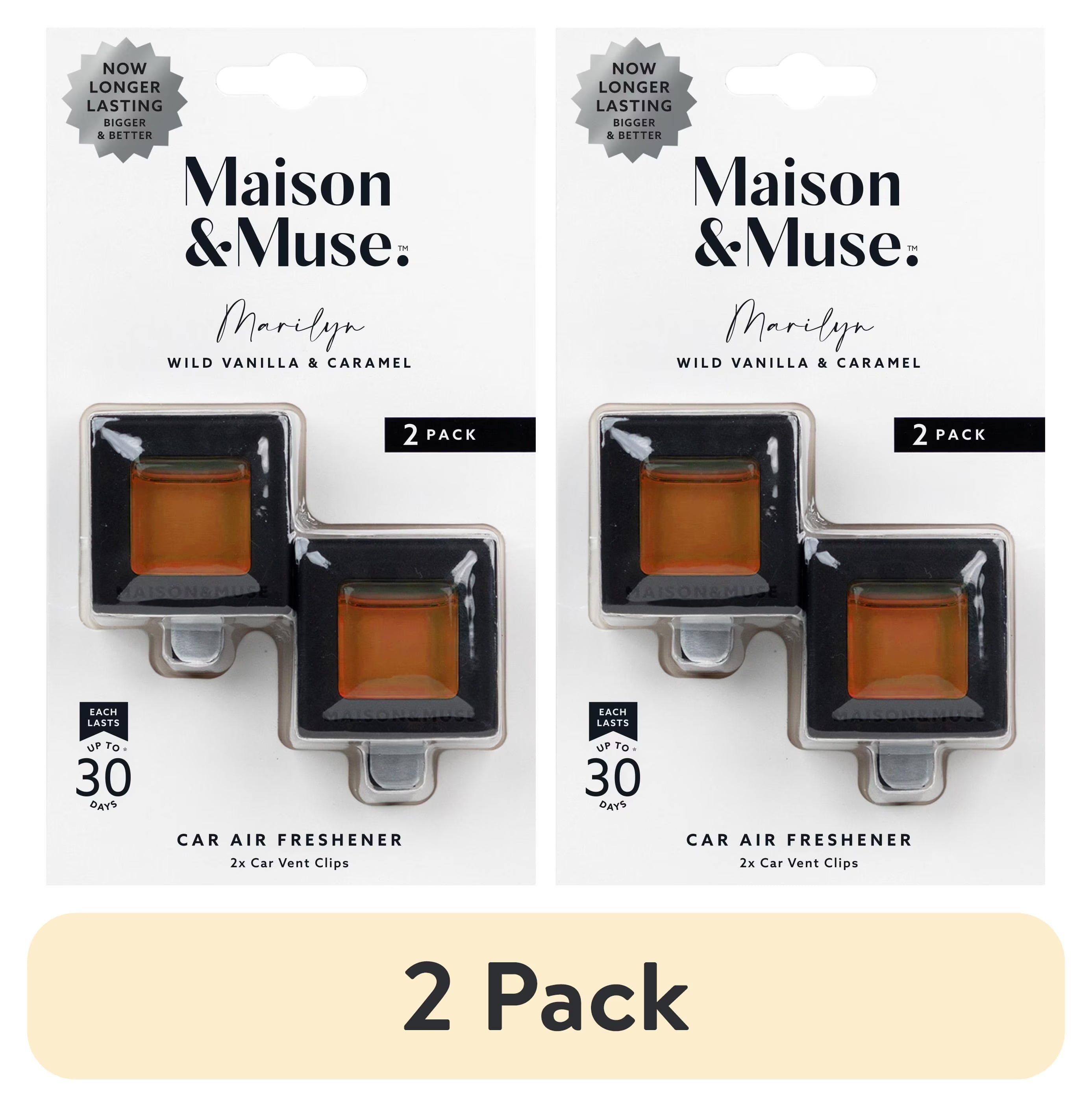 Maison & Muse Car Freshener Vent Clip, 2 Pack - Wild Vanilla & Caramel, Marilyn - View 2