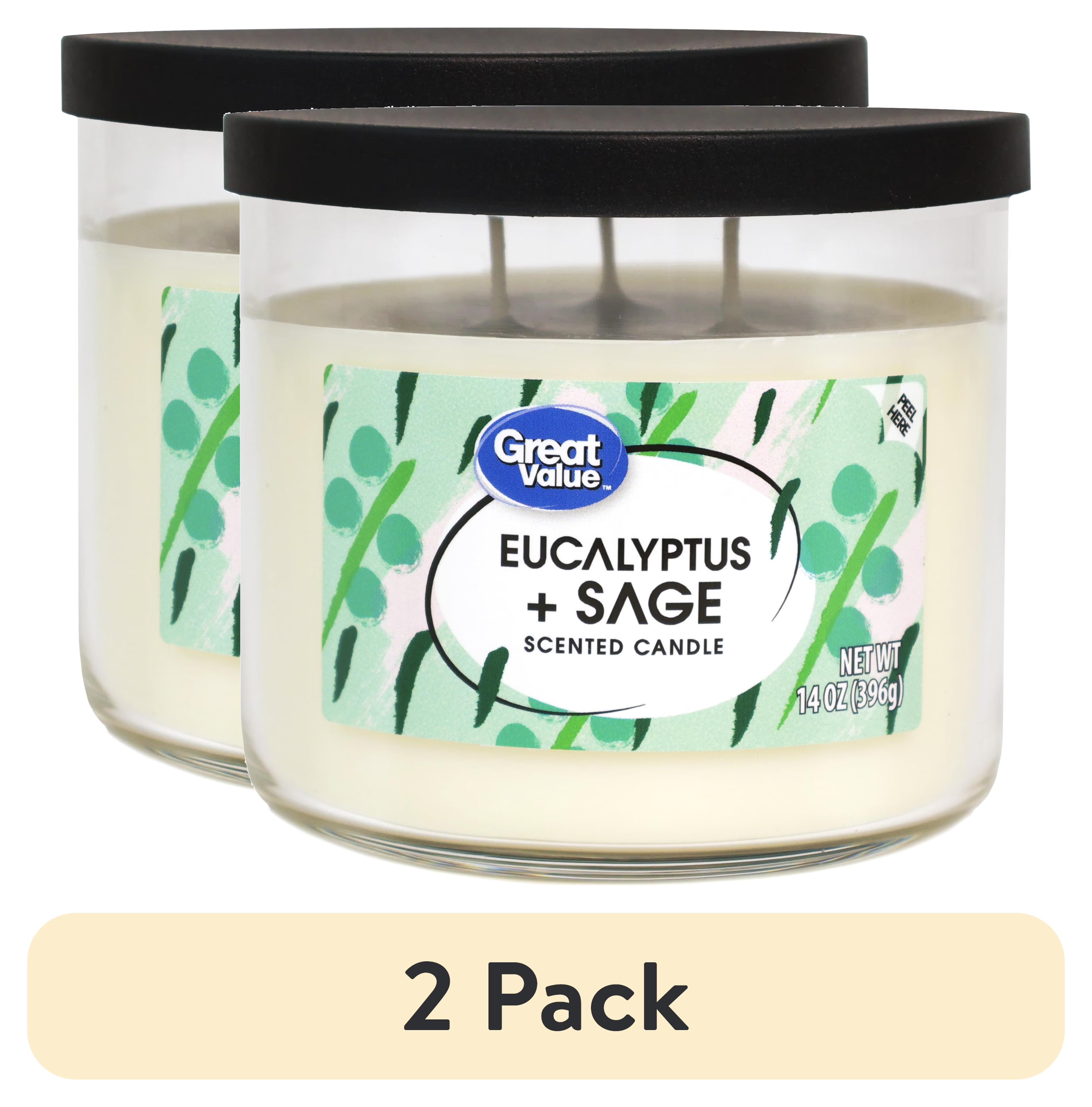 Great Value Eucalyptus & Sage Candle, 14 oz - View 2