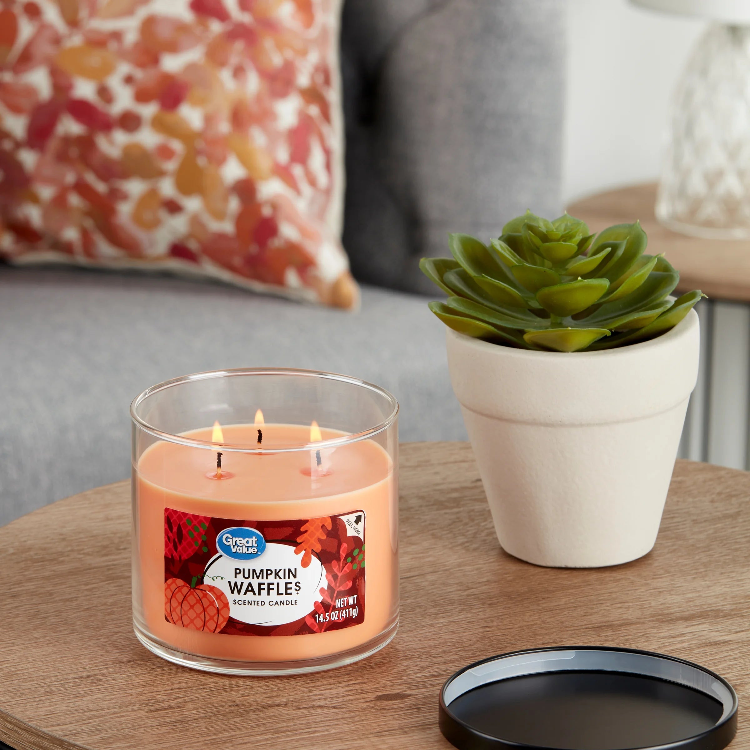 (2 pack) Great Value Limited Edition Pumpkin Waffles Scented Candle, 14.5 oz - View 3