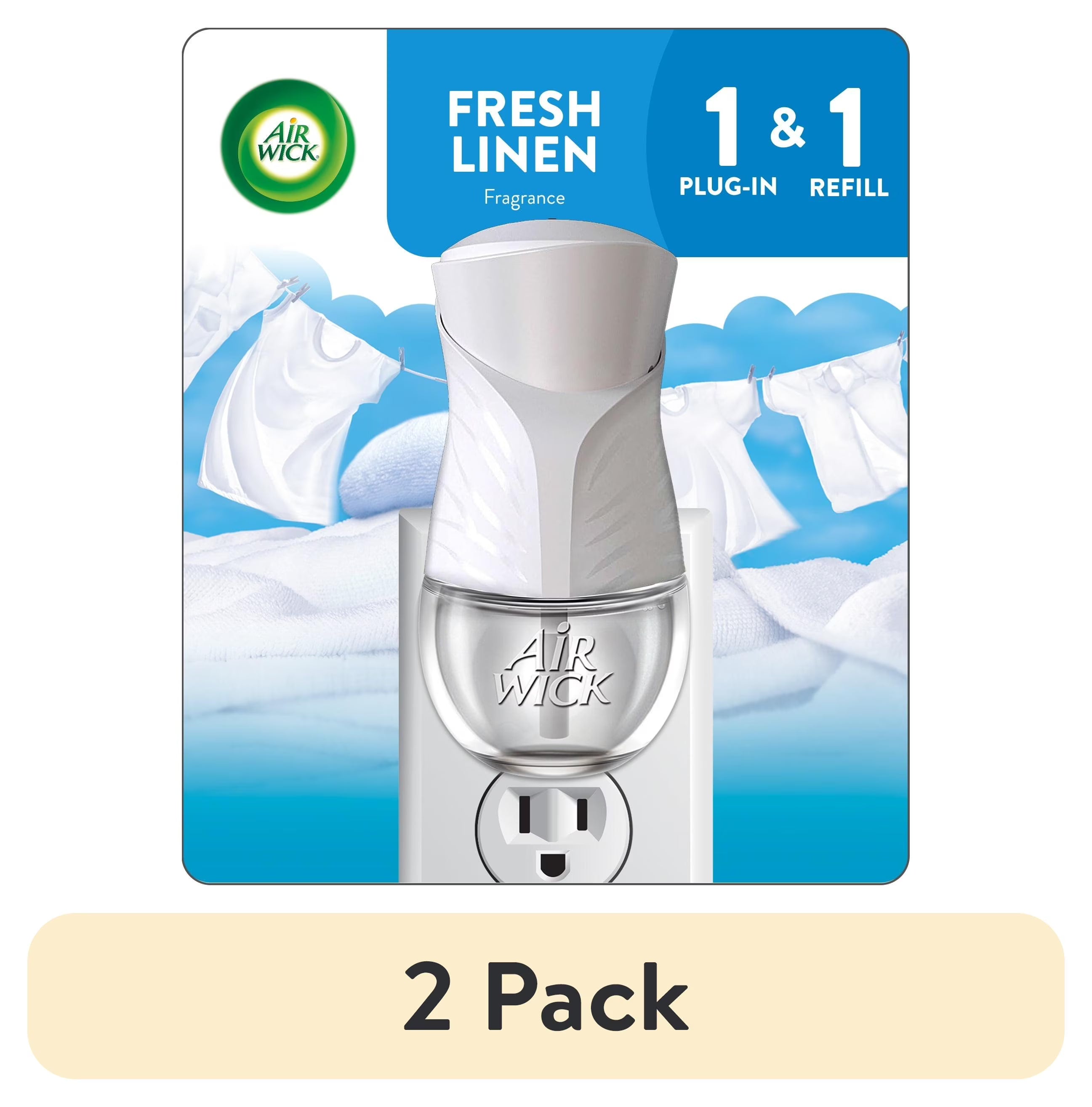 Air Wick Plug-in Air Freshener Scented Oil Warmer Starter Kit, Fresh Linen, 2 - View 2