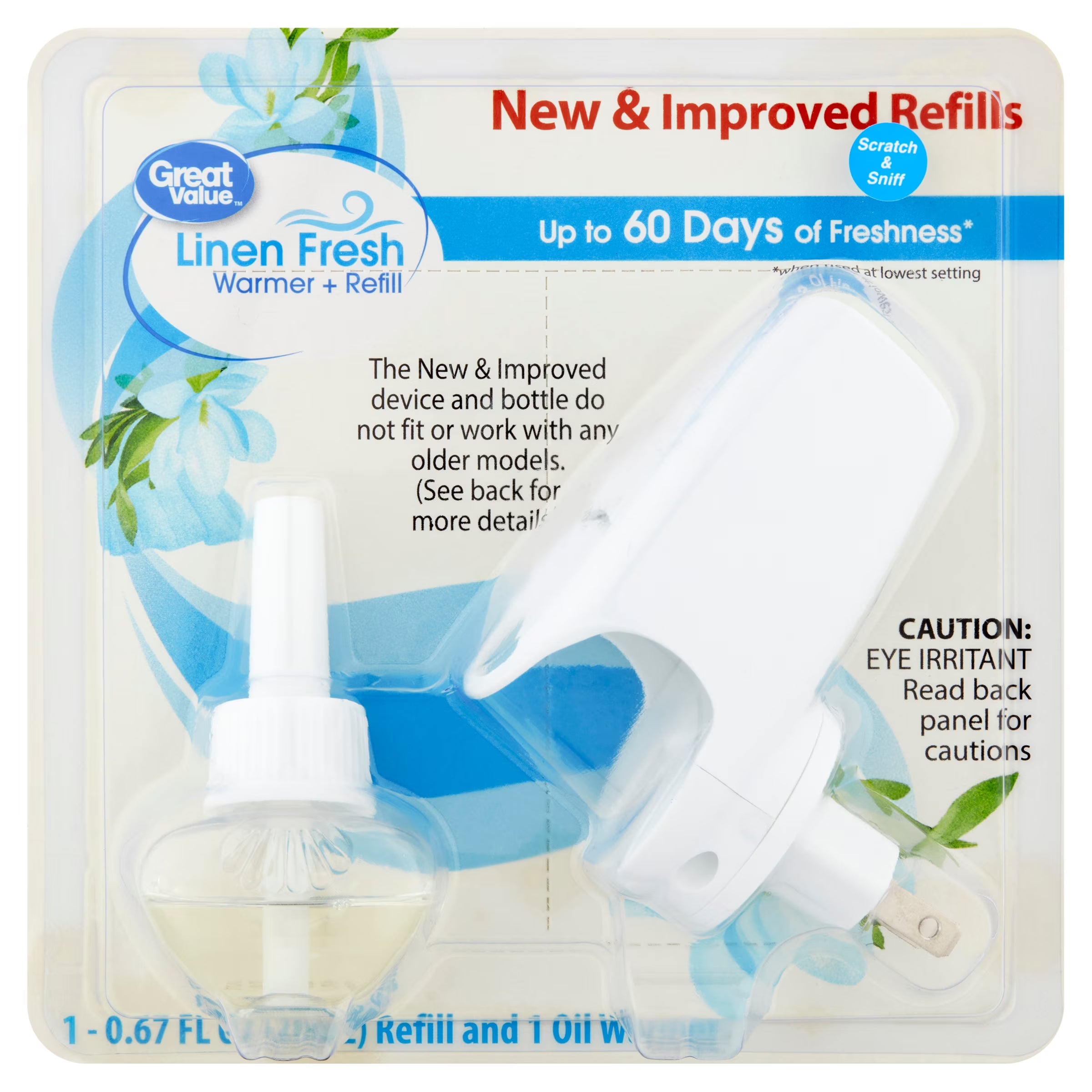(6 pack) Great Value Scented Oil Warmer Air Freshener & Linen Fresh Starter Kit