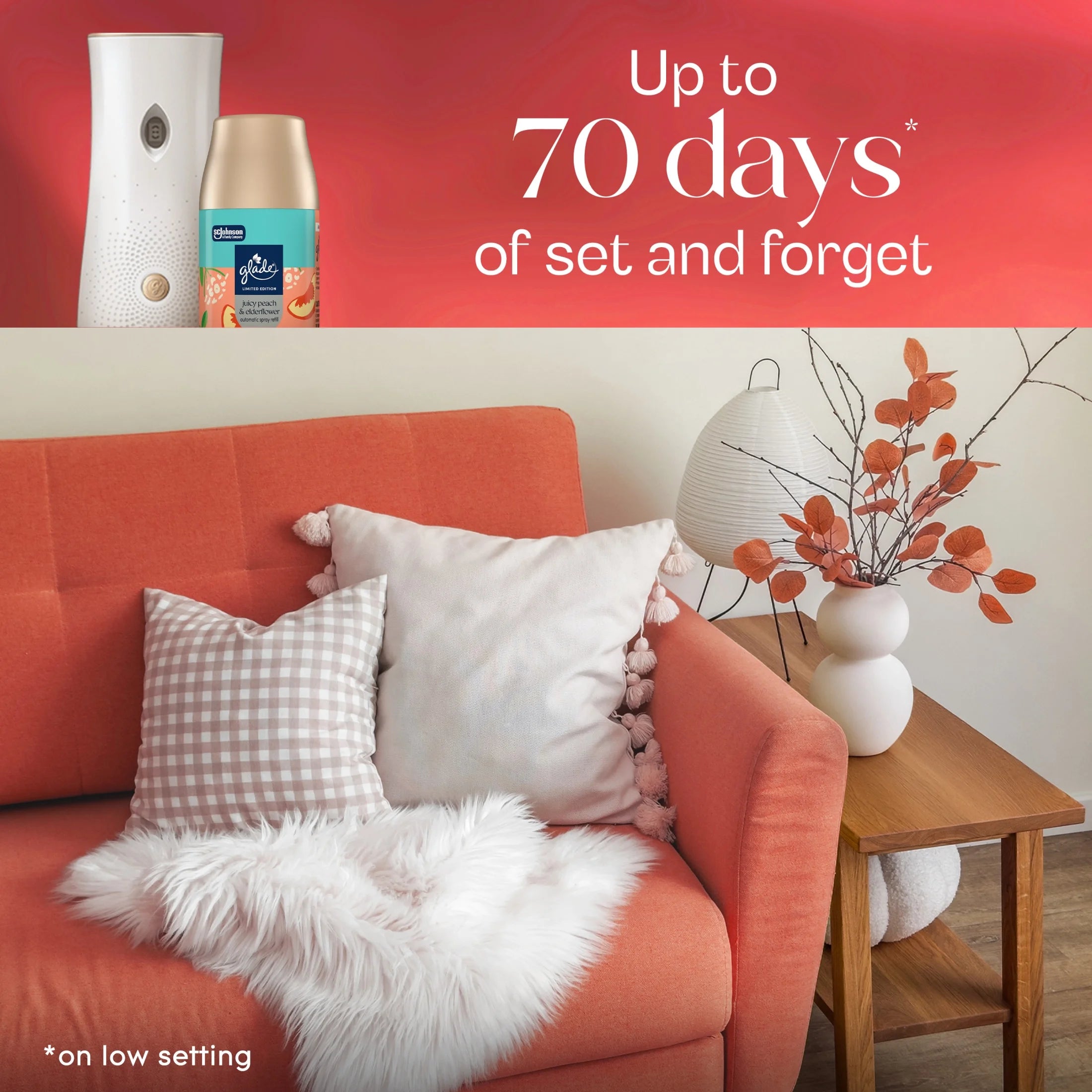 Glade® PlugIns®, Juicy Peach & Elderflower, Large Auto refills, 12.4 oz, 2 Count - View 6