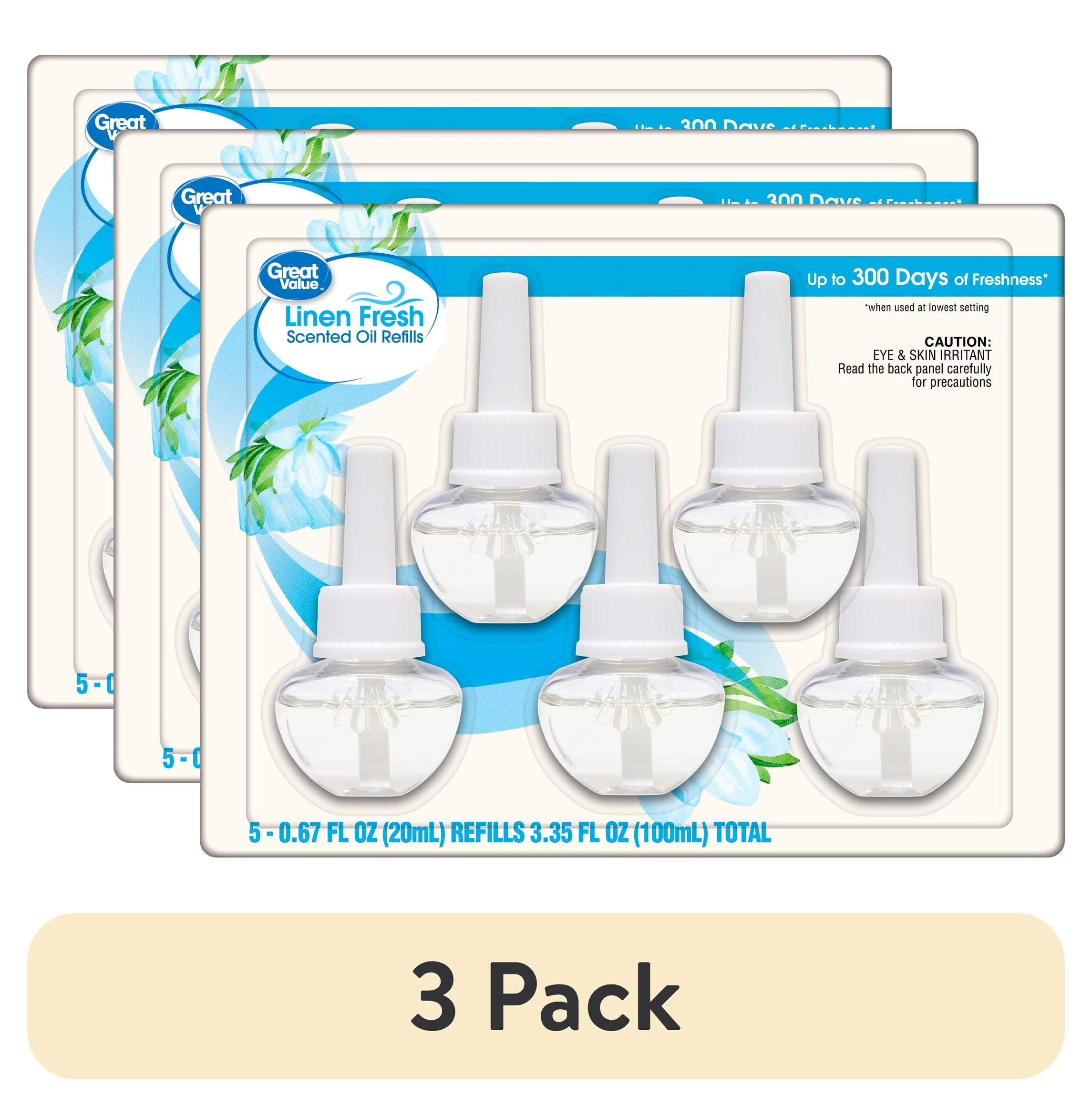 Great Value Plug-In Scented Oil Refills, Linen Fresh, 0.67 oz, 5 Count - View 2