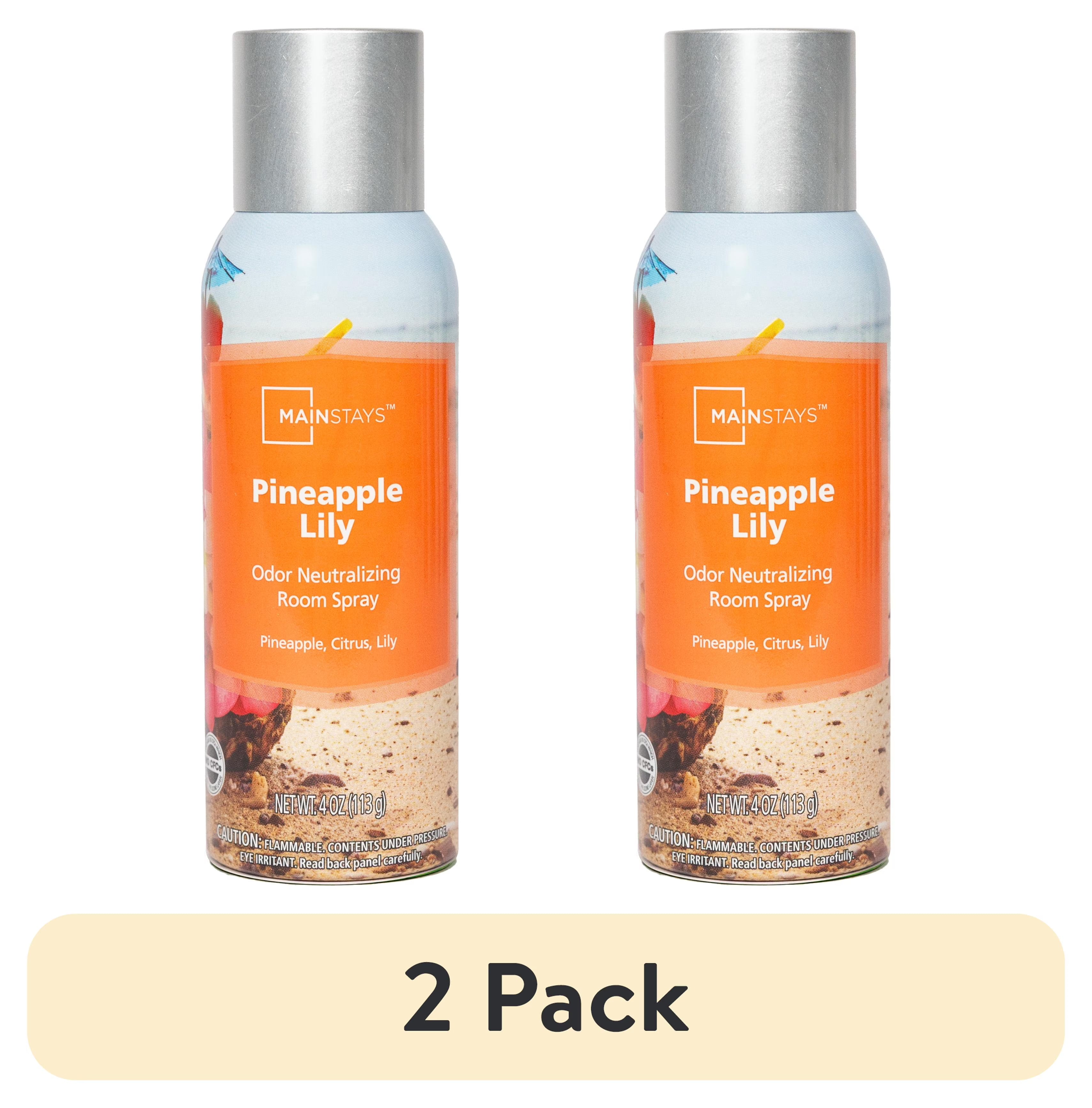 (2 pack) Mainstays Odor Neutralizing Room Spray, Pineapple Lily Air Freshener,