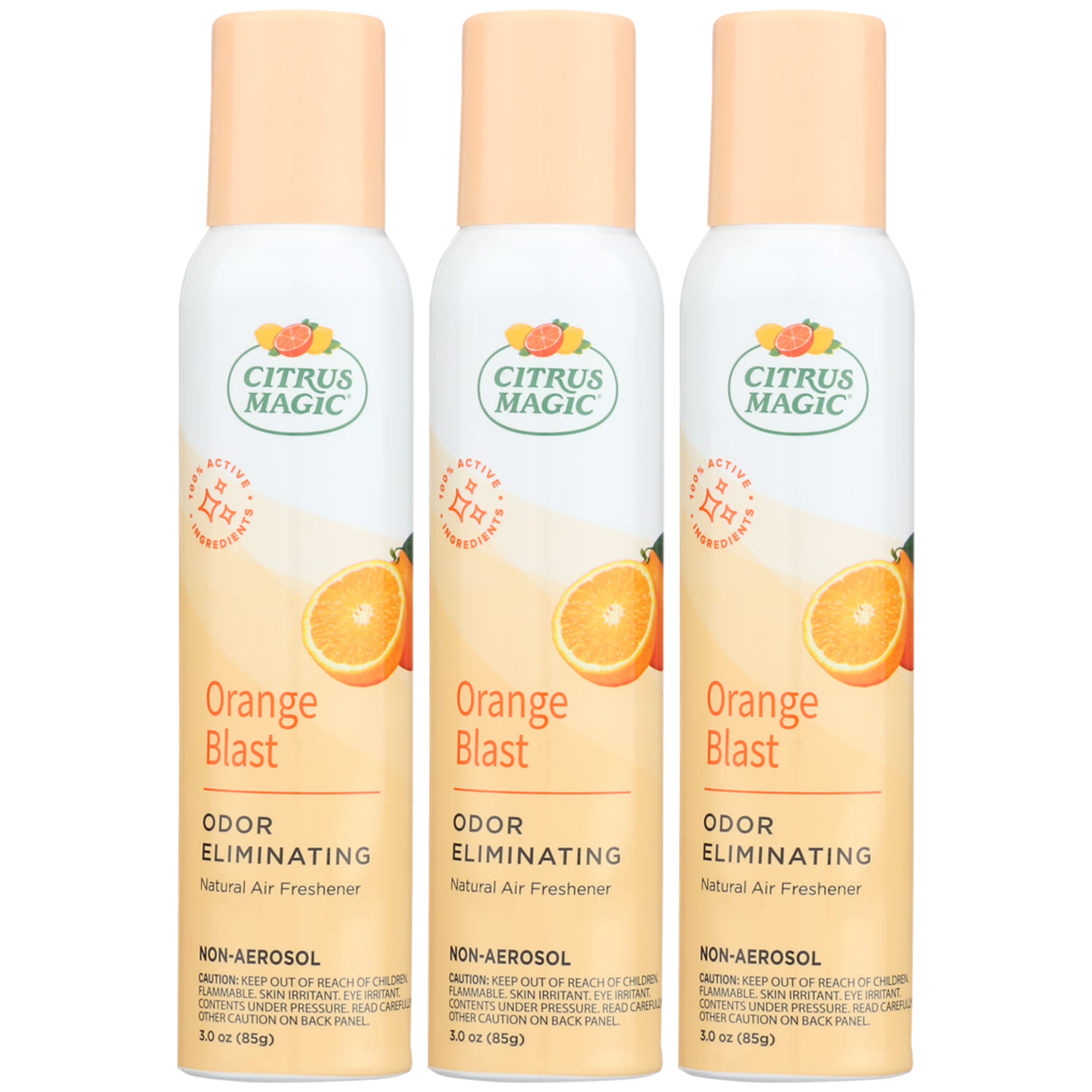 Citrus Magic Odor Eliminating Air Freshener Spray, Orange Blast, 3-Ounce, Pack