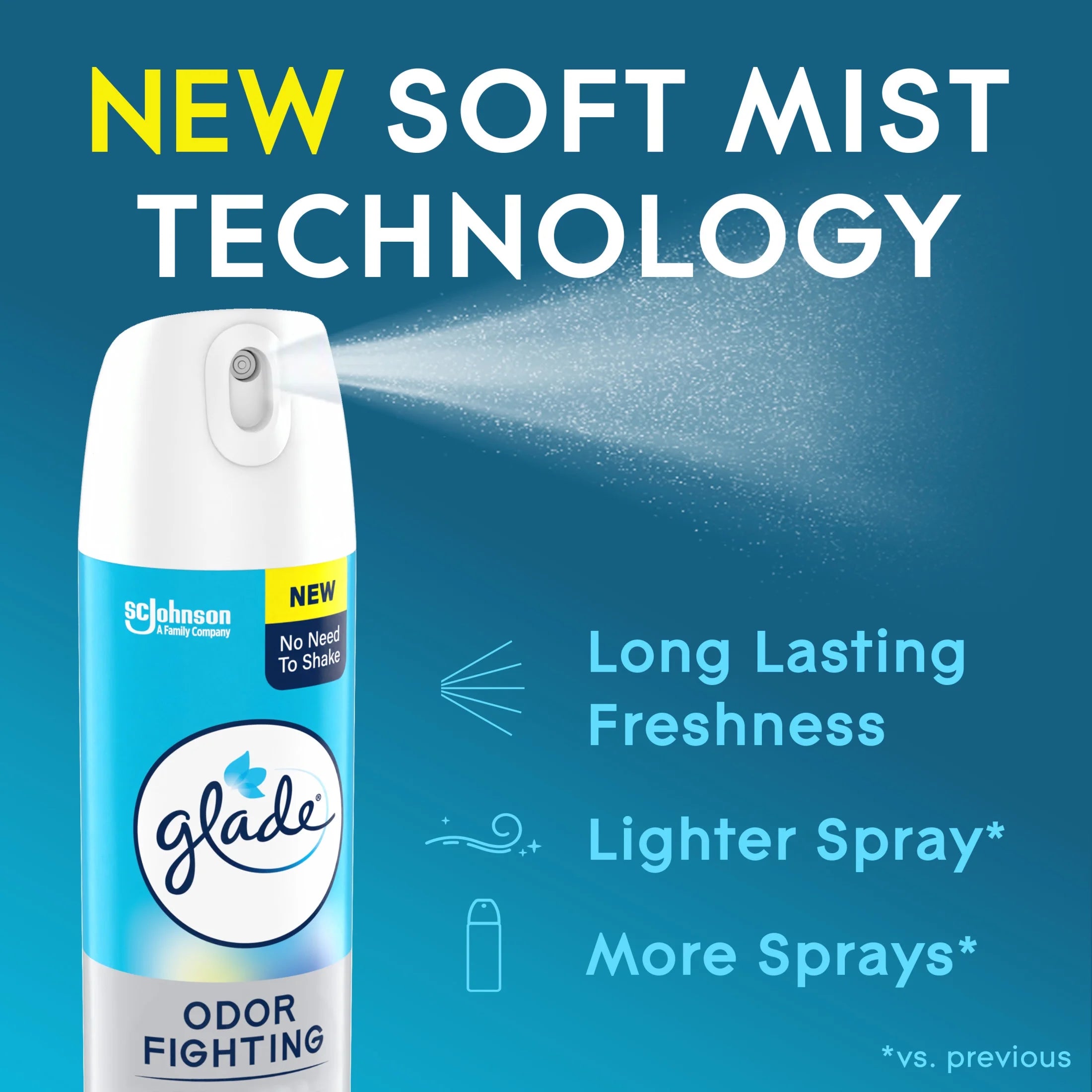 Glade Odor Fighting Soft Mist Air Freshener Room Spray, Aqua Waves, - View 2