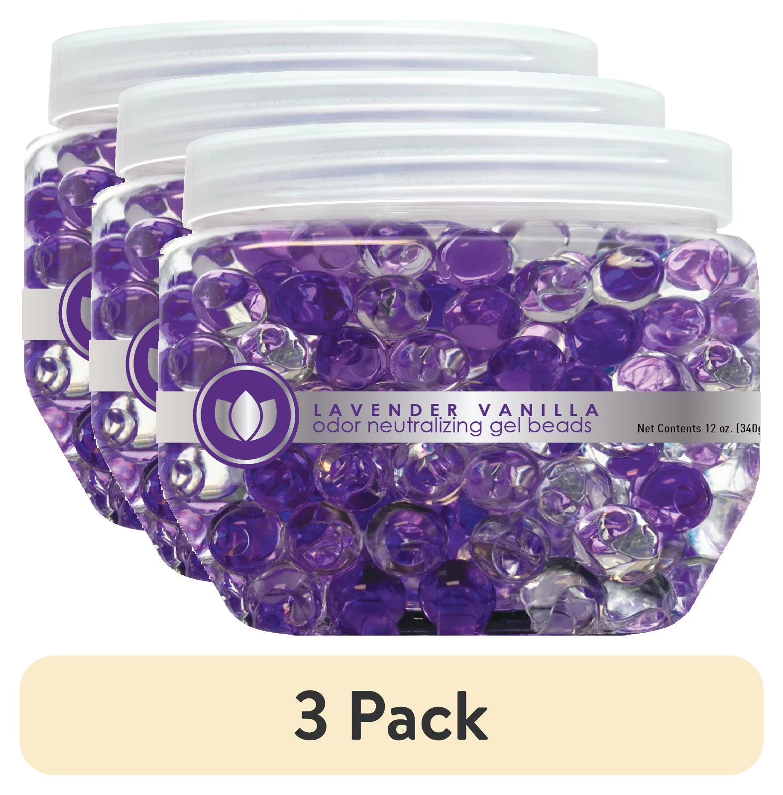 (3 pack) Lavender Vanilla Odor Neutralizing Gel Beads, 12 oz - View 2