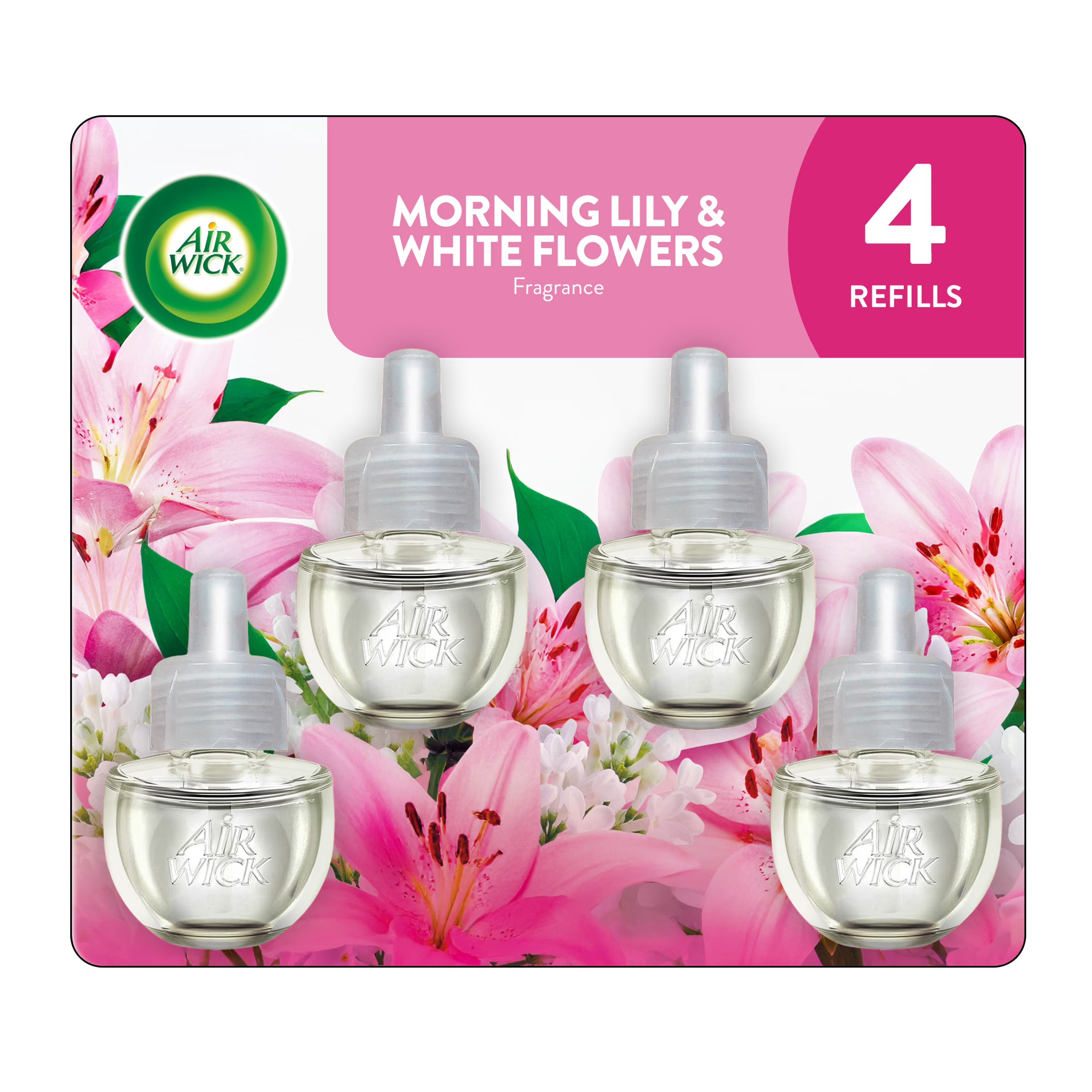 Air Wick Plug-in Scented Oil Air Freshener Warmer Refills, Morning Lily and