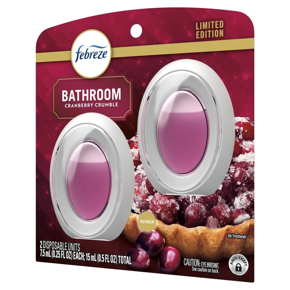 Febreze Bathroom Air Freshener, Odor-Fighting, Cranberry Crumble Scent - View 2