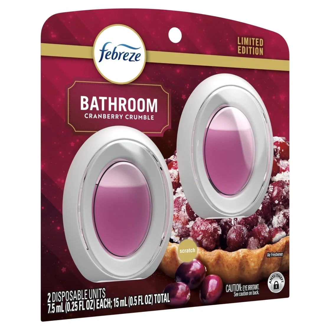 Febreze Bathroom Air Freshener, Odor-Fighting, Cranberry Crumble Scent - View 3