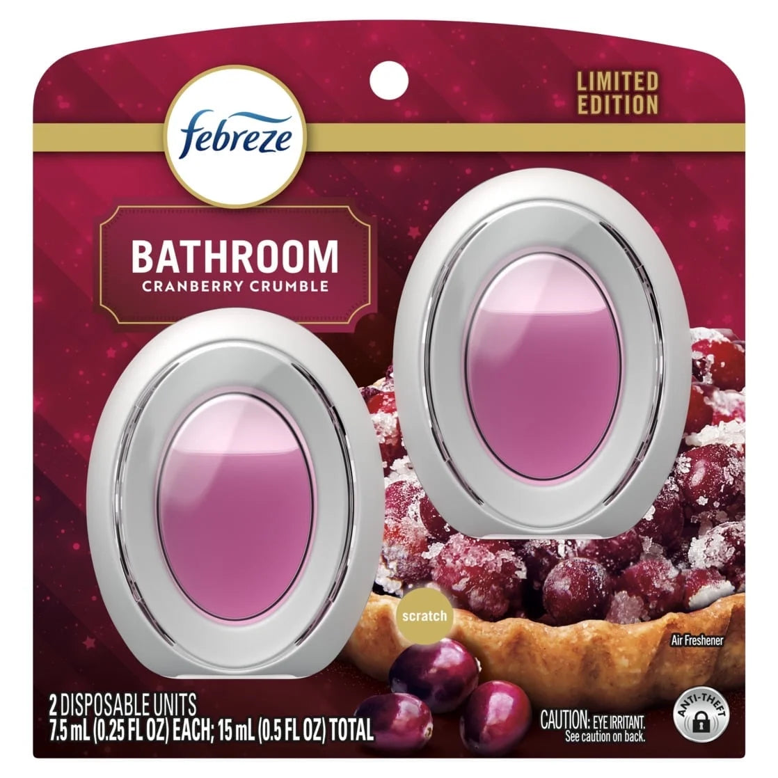 Febreze Bathroom Air Freshener, Odor-Fighting, Cranberry Crumble Scent - View 4