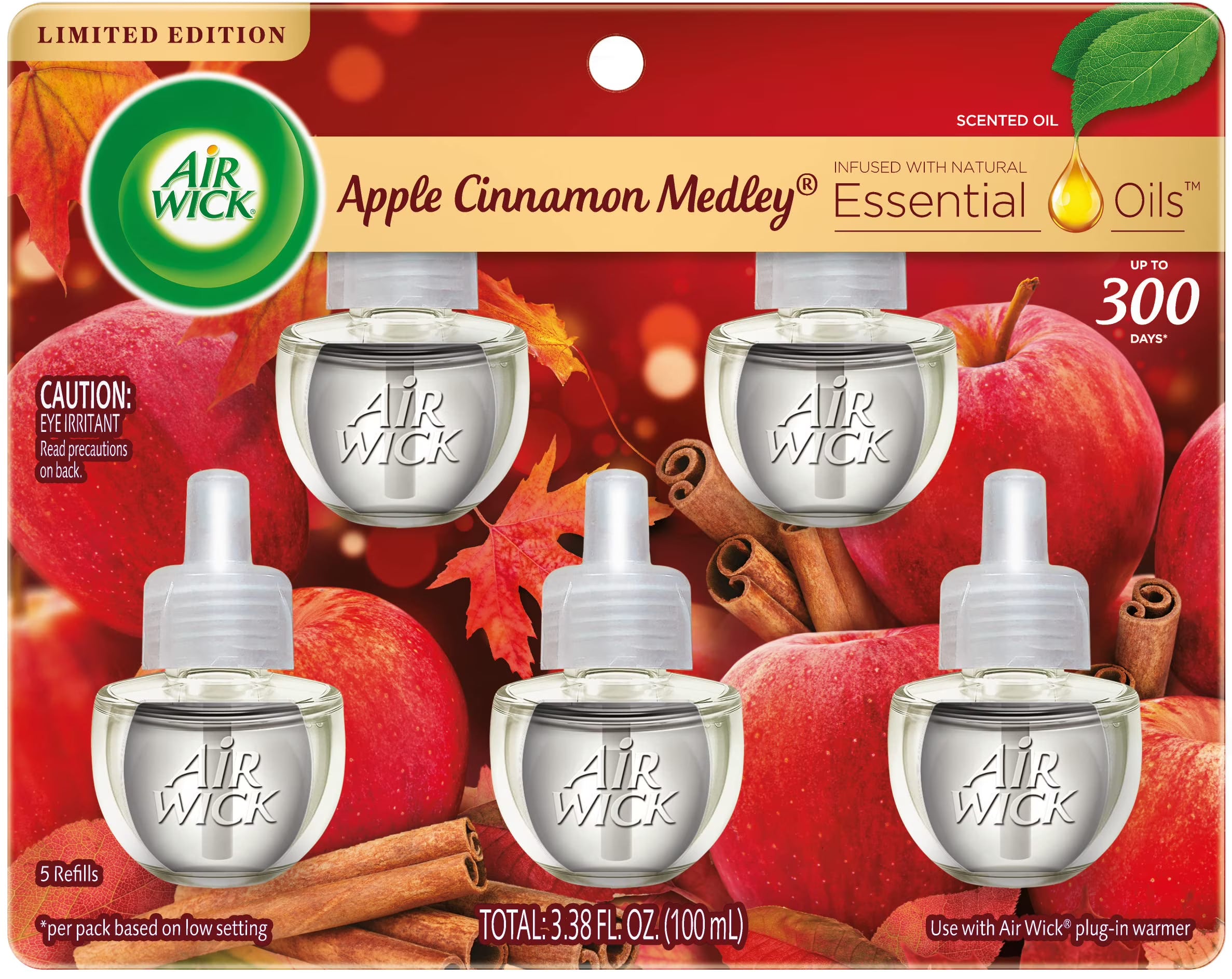 Air Wick Plug-In Air Freshener Scented Oil Refills, Apple Cinnamon Medley, 5 - View 2
