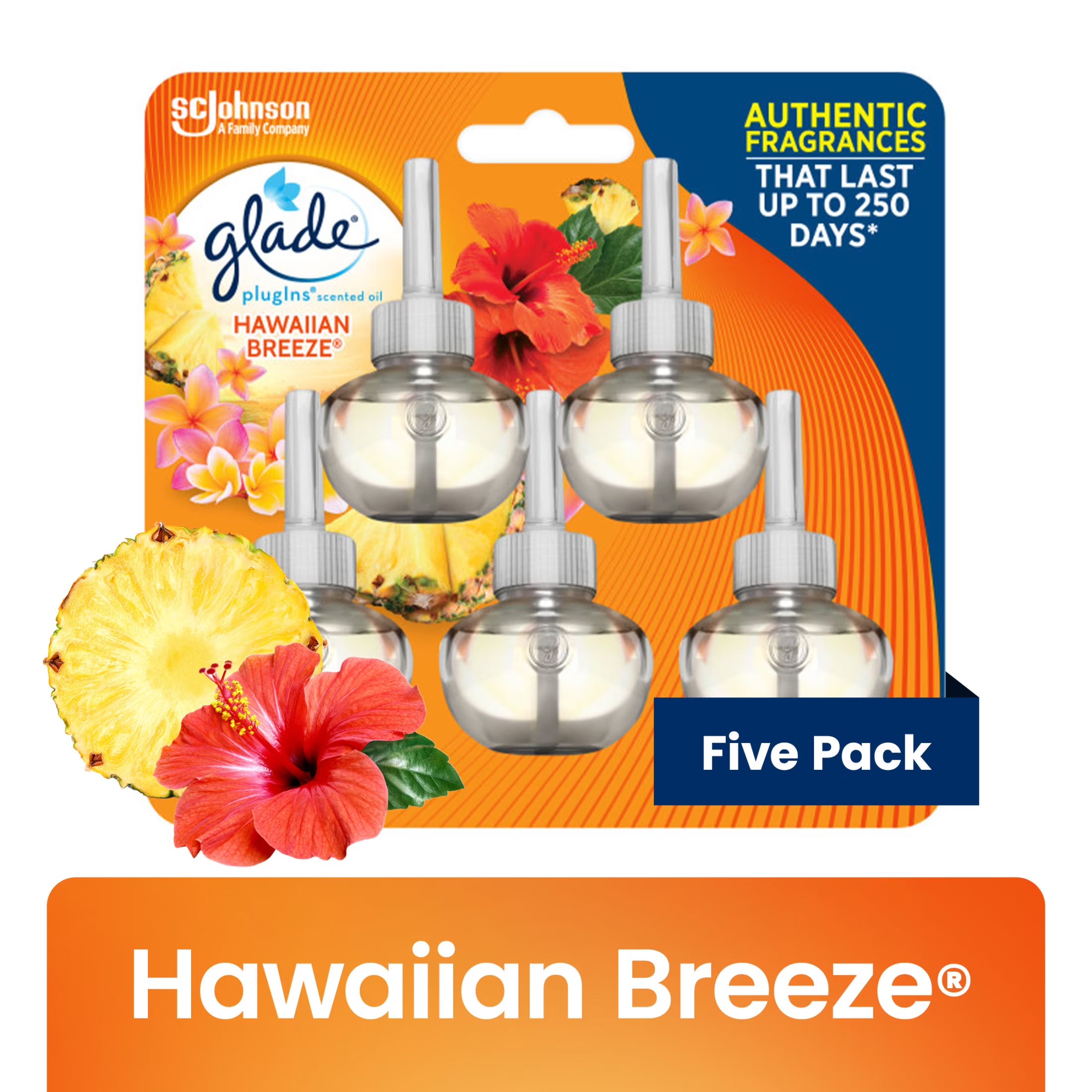 Glade PlugIns Scented Oil 10 Refills, Air Freshener, Hawaiian Breeze®, 10 x